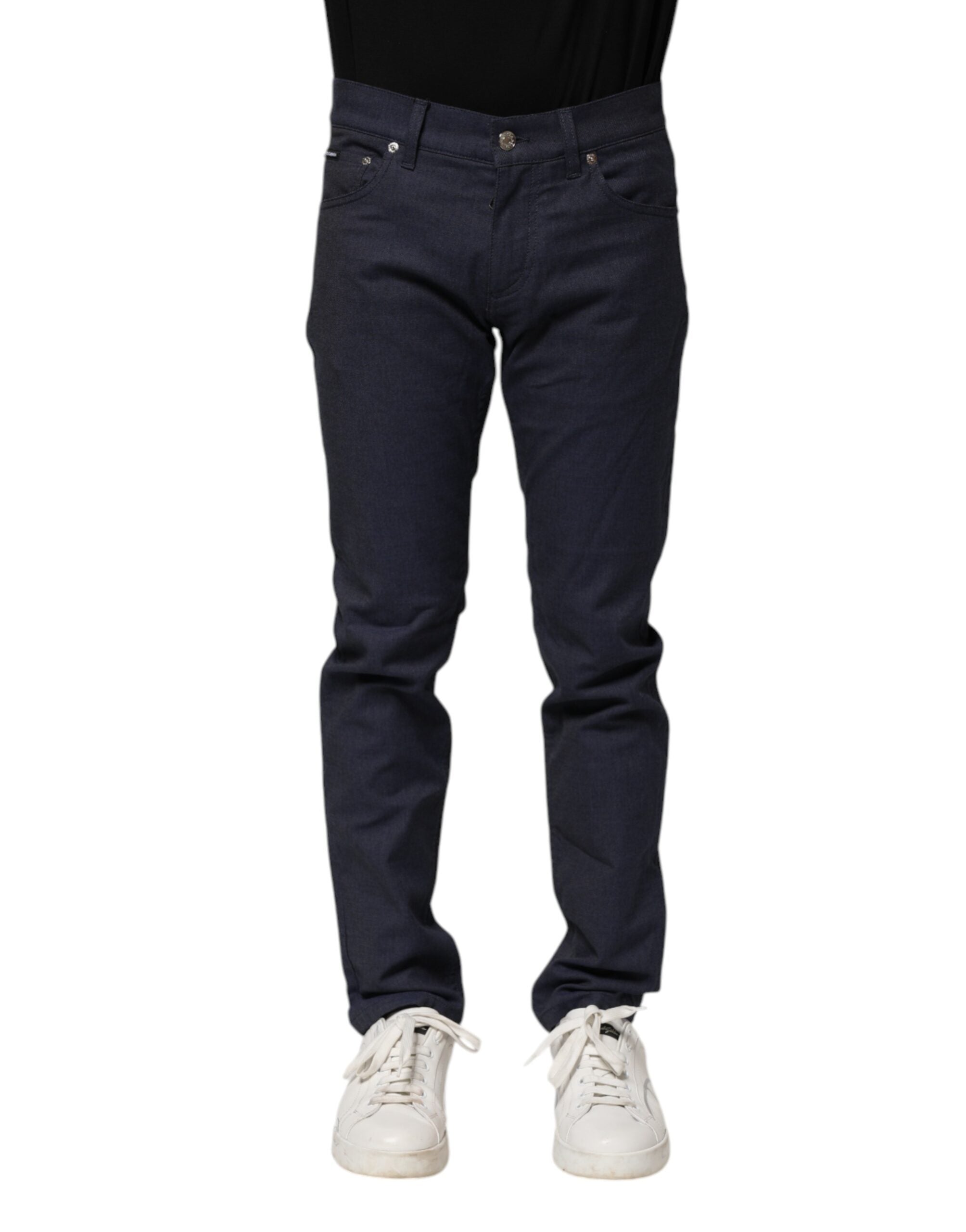 Dark Blue Cotton Skinny Denim Jeans