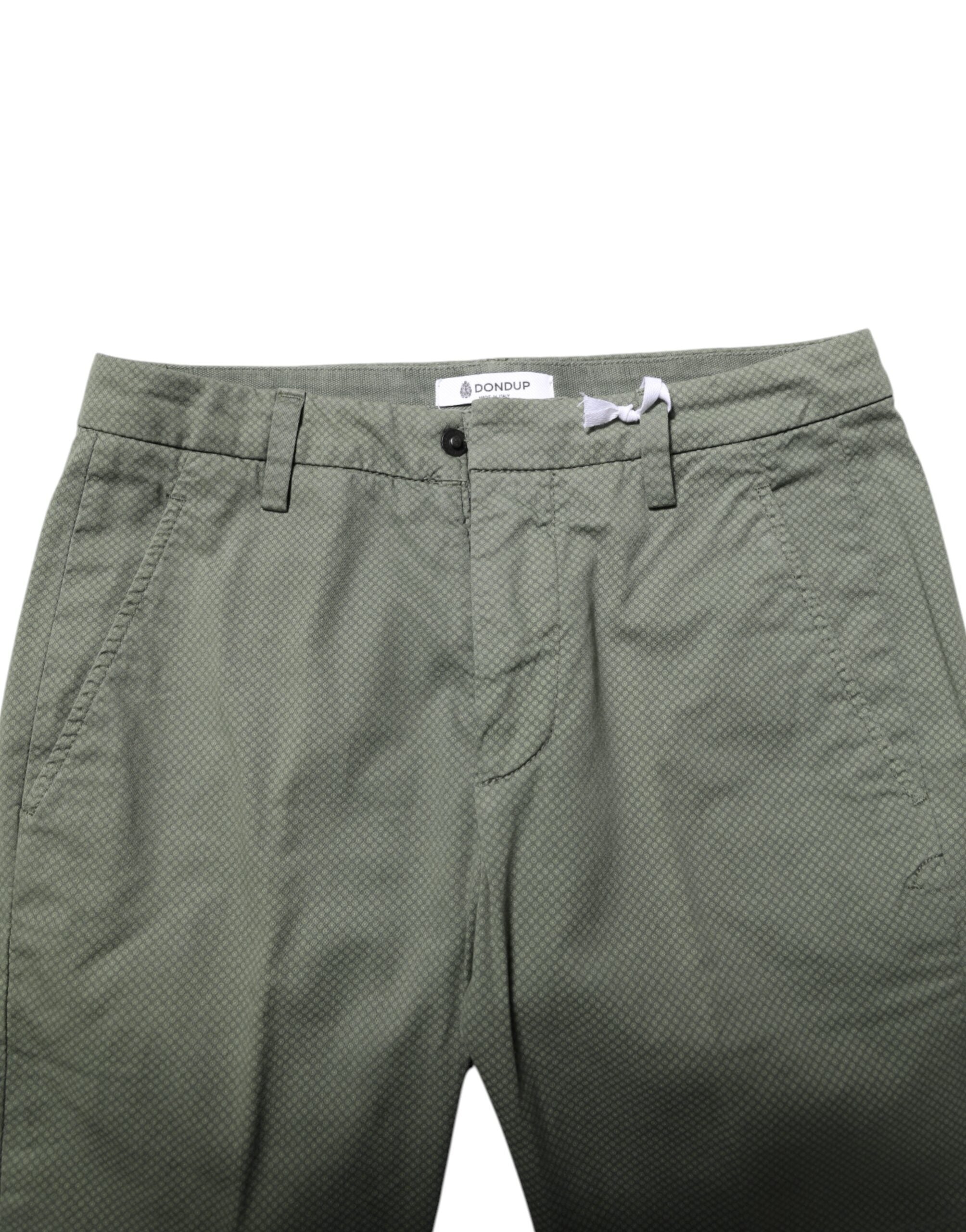 Green Mid Waist Skinny Fit Casual Pants