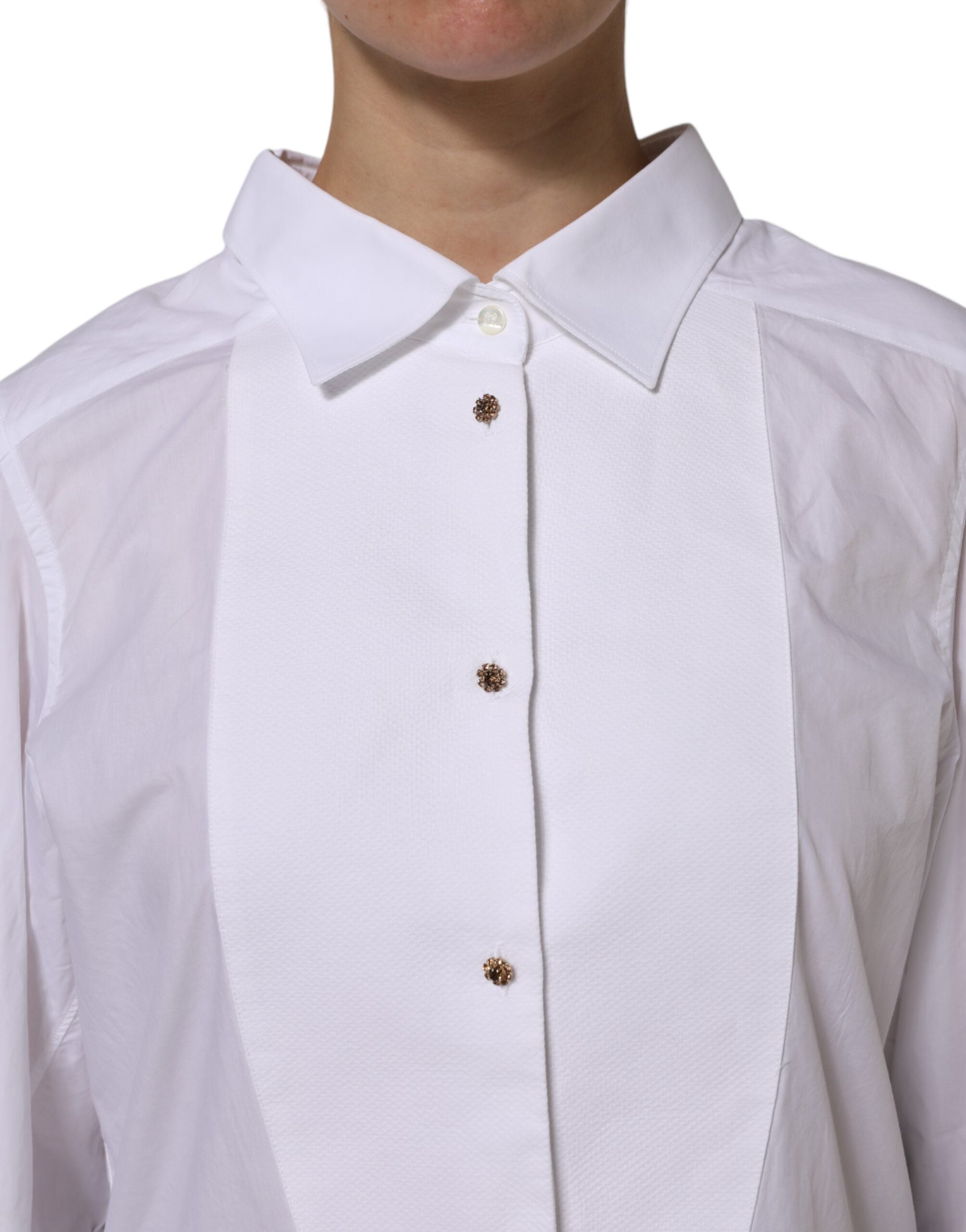 White Cotton Long Sleeves Formal Top Shirt