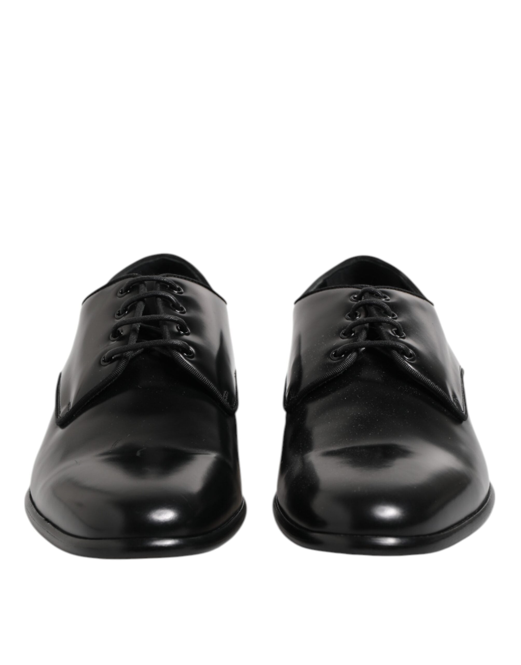 Black Leather Lace Up Derby Men Dress Shoes