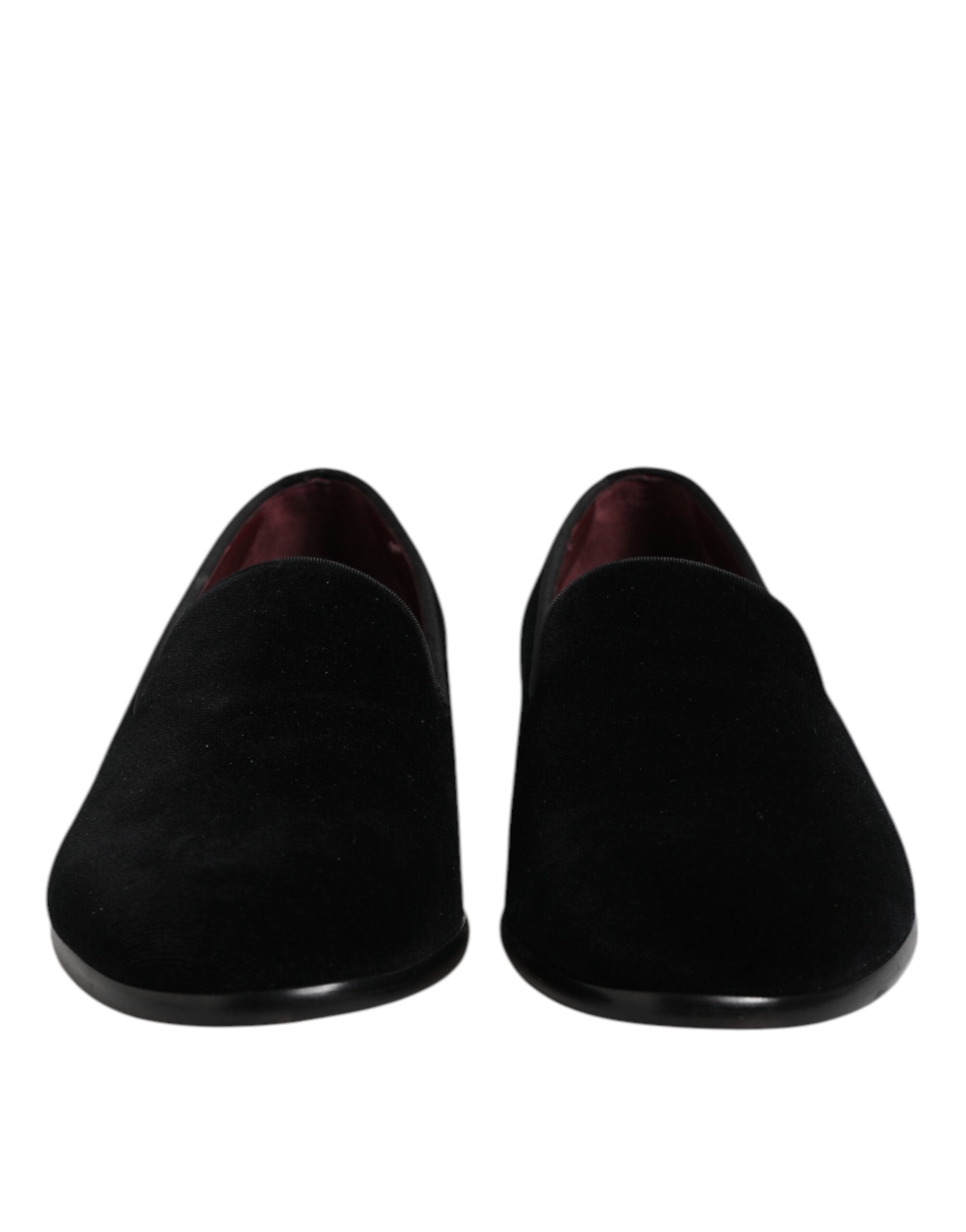 Black Velvet Slip On Loafers Formal Shoes