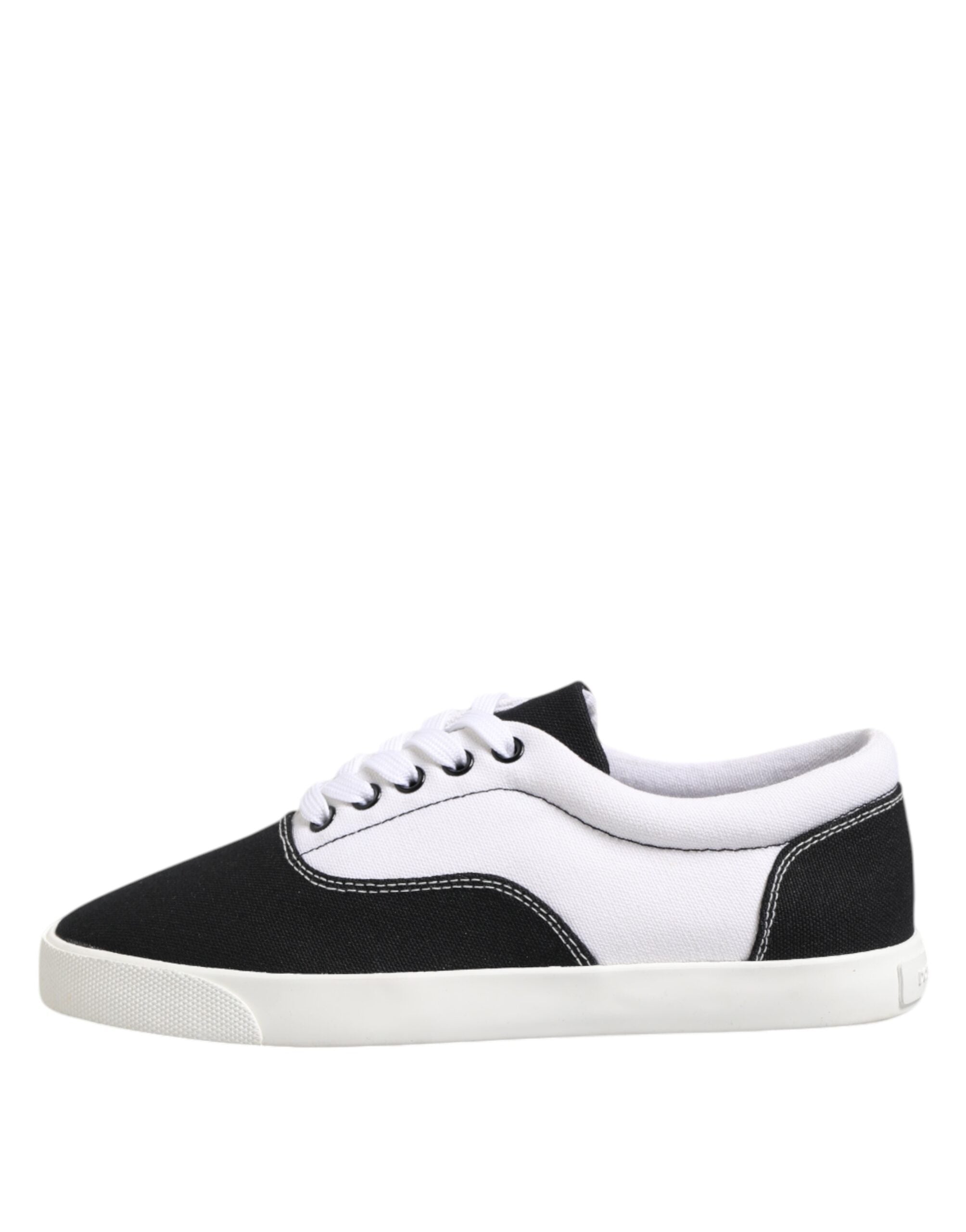 Black Cotton Canvas Lace Up Men Sneakers Shoes