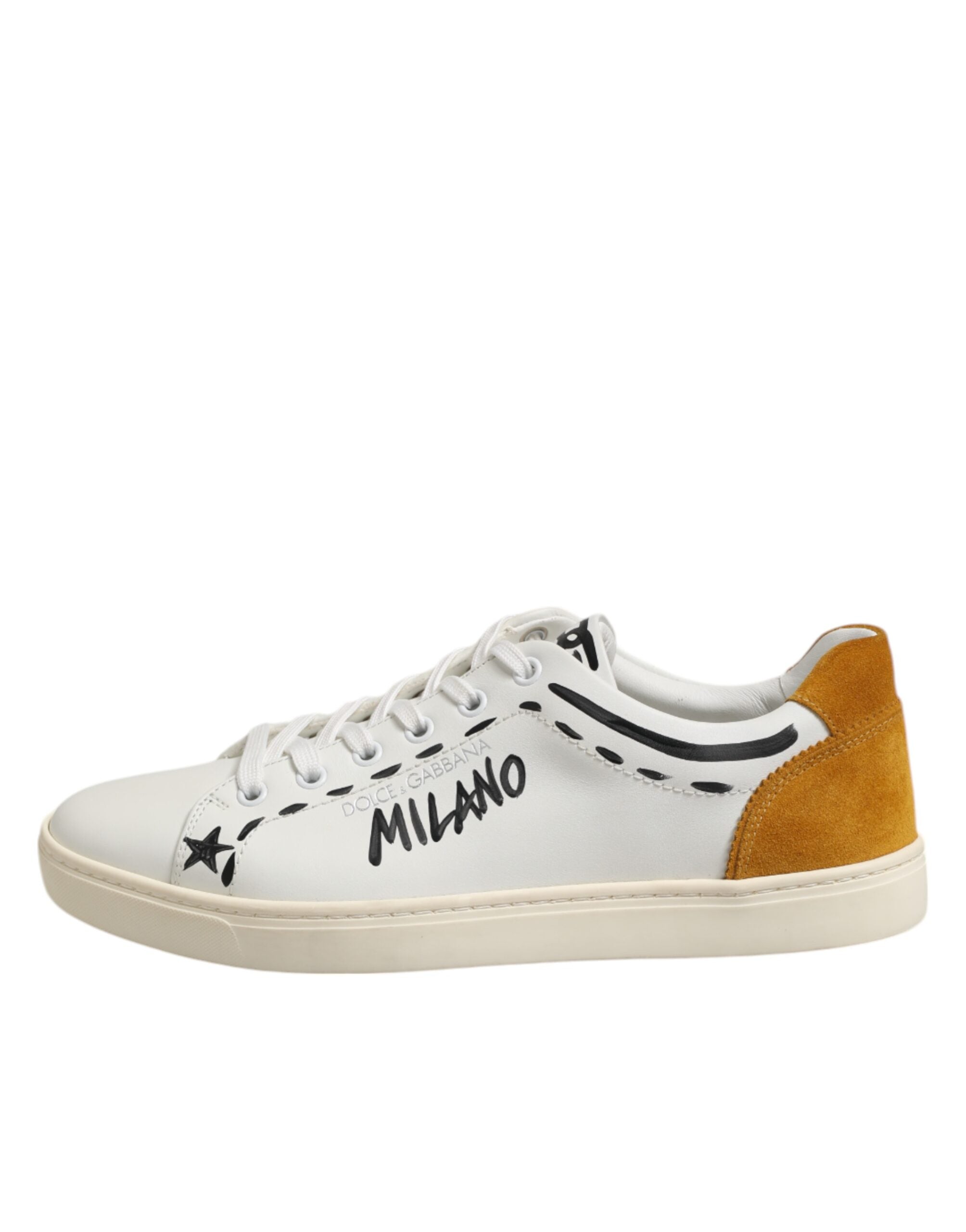 White Leather MILANO Low Top Sneakers Shoes