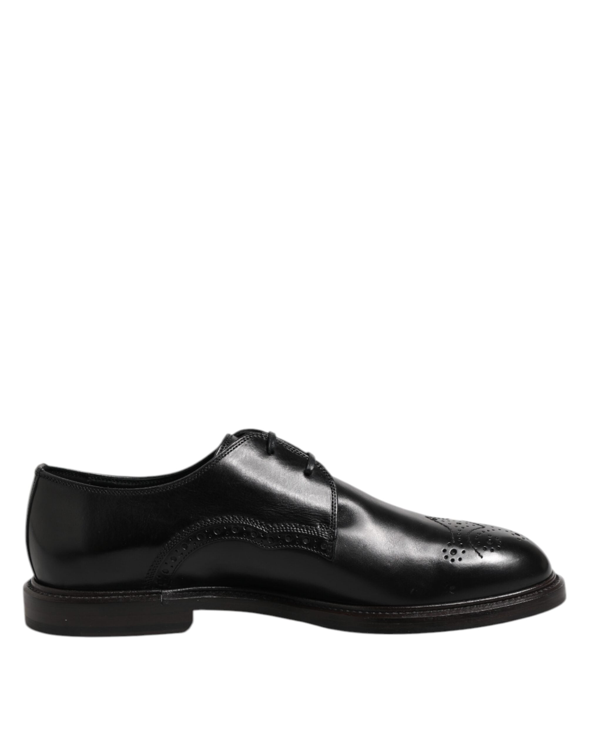 Black Leather Derby Wingtip Formal Shoes