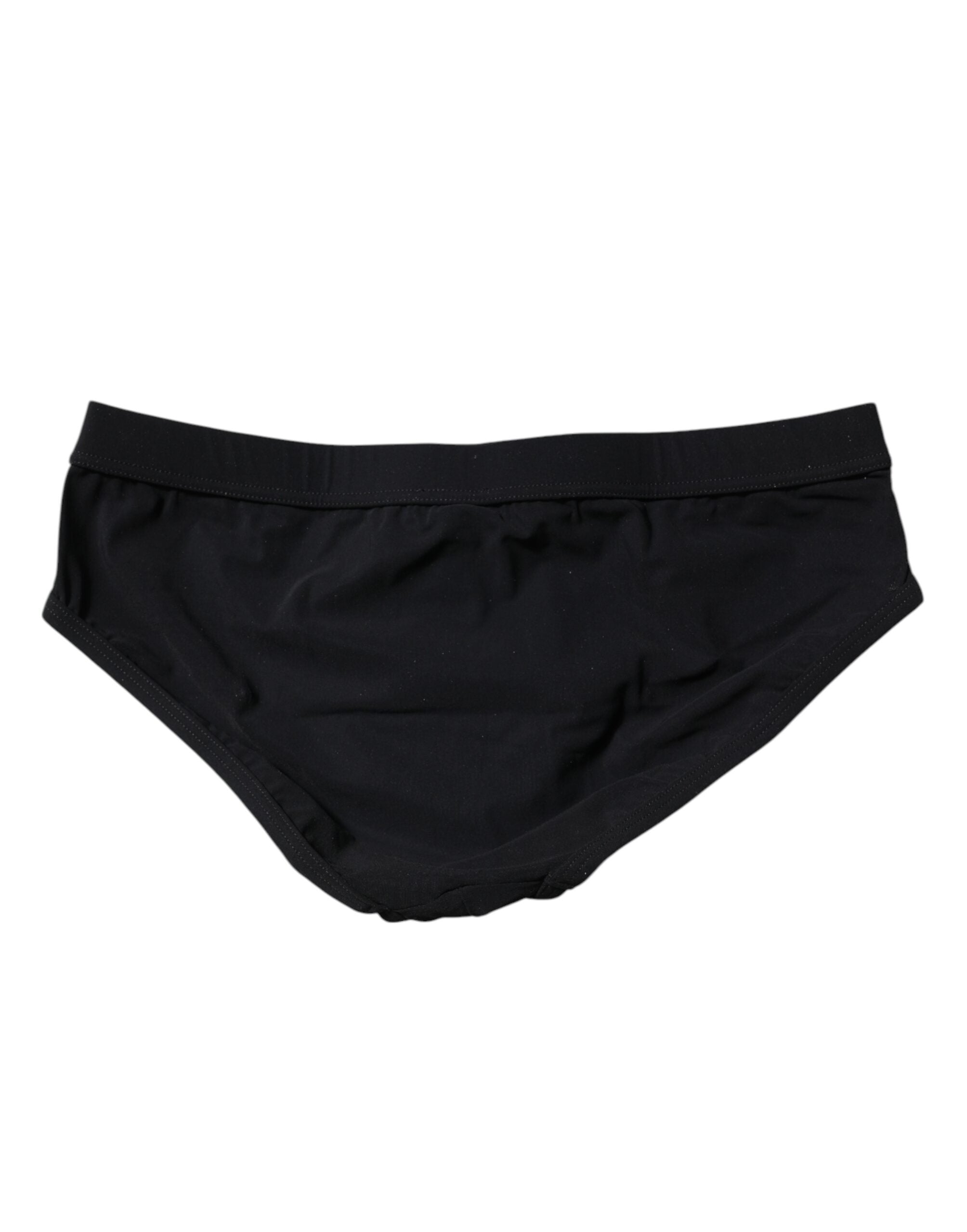 Black Logo Plaque Men Beachwear Brief Swimwear