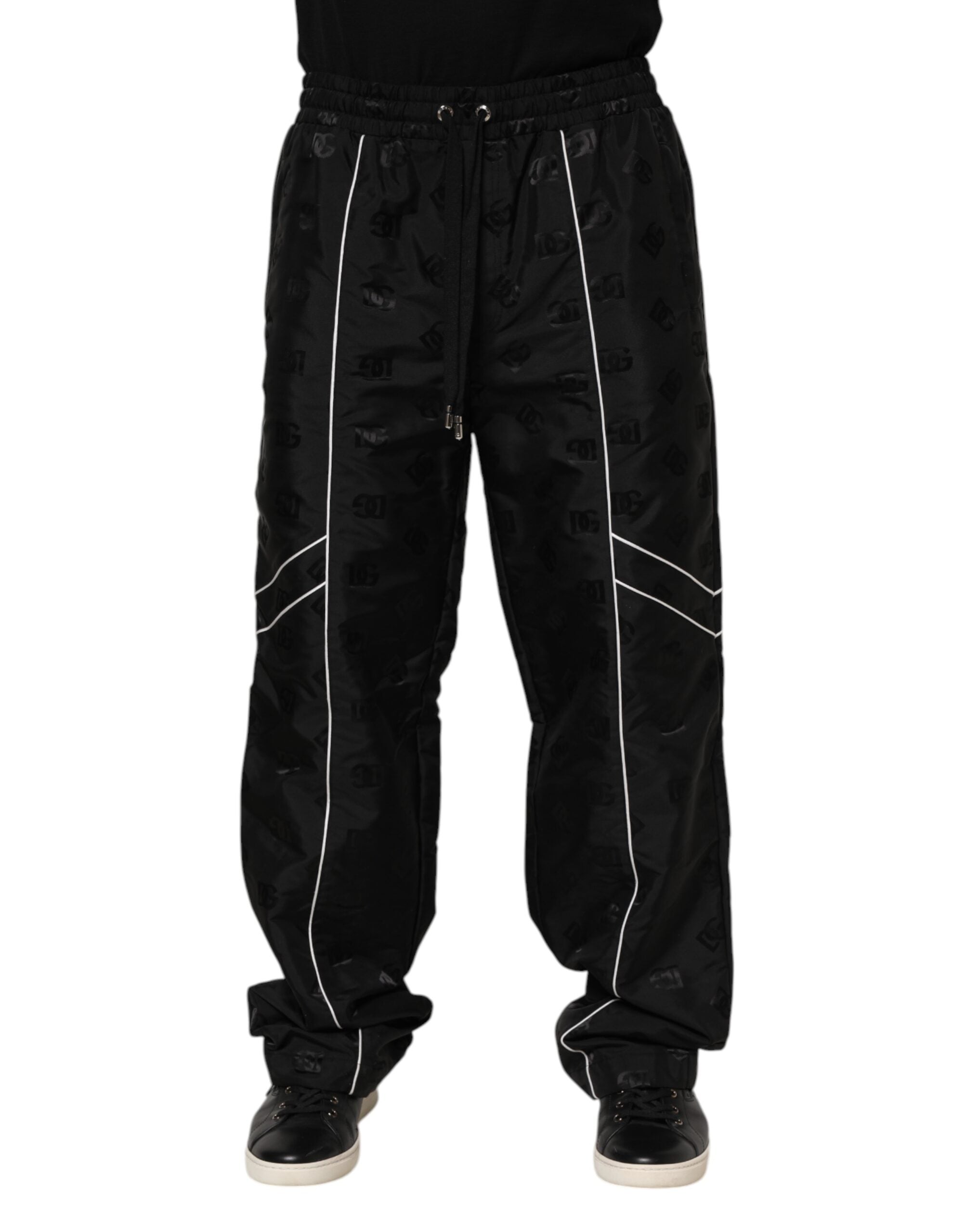 Black Cotton Straight Jogger Sweatpants Pants