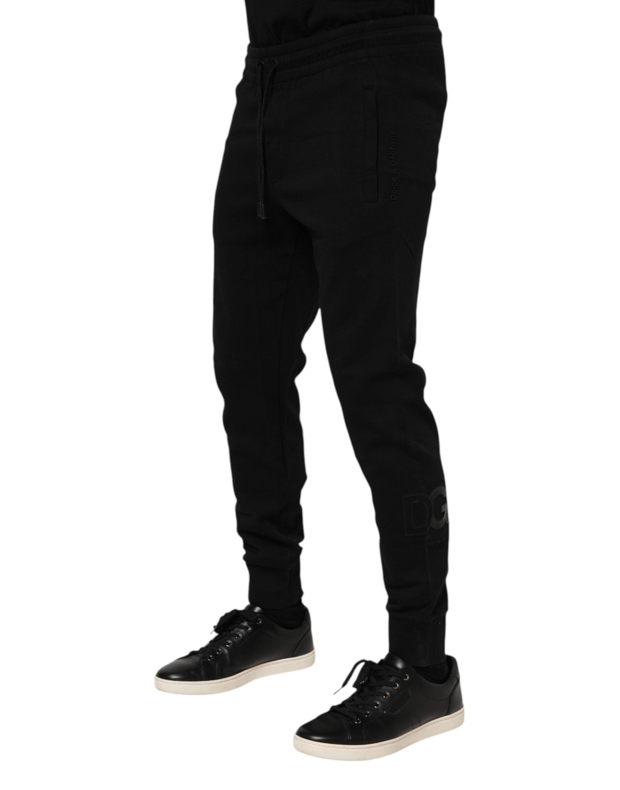 Black Cotton Men Jogger Sweatpants Pants