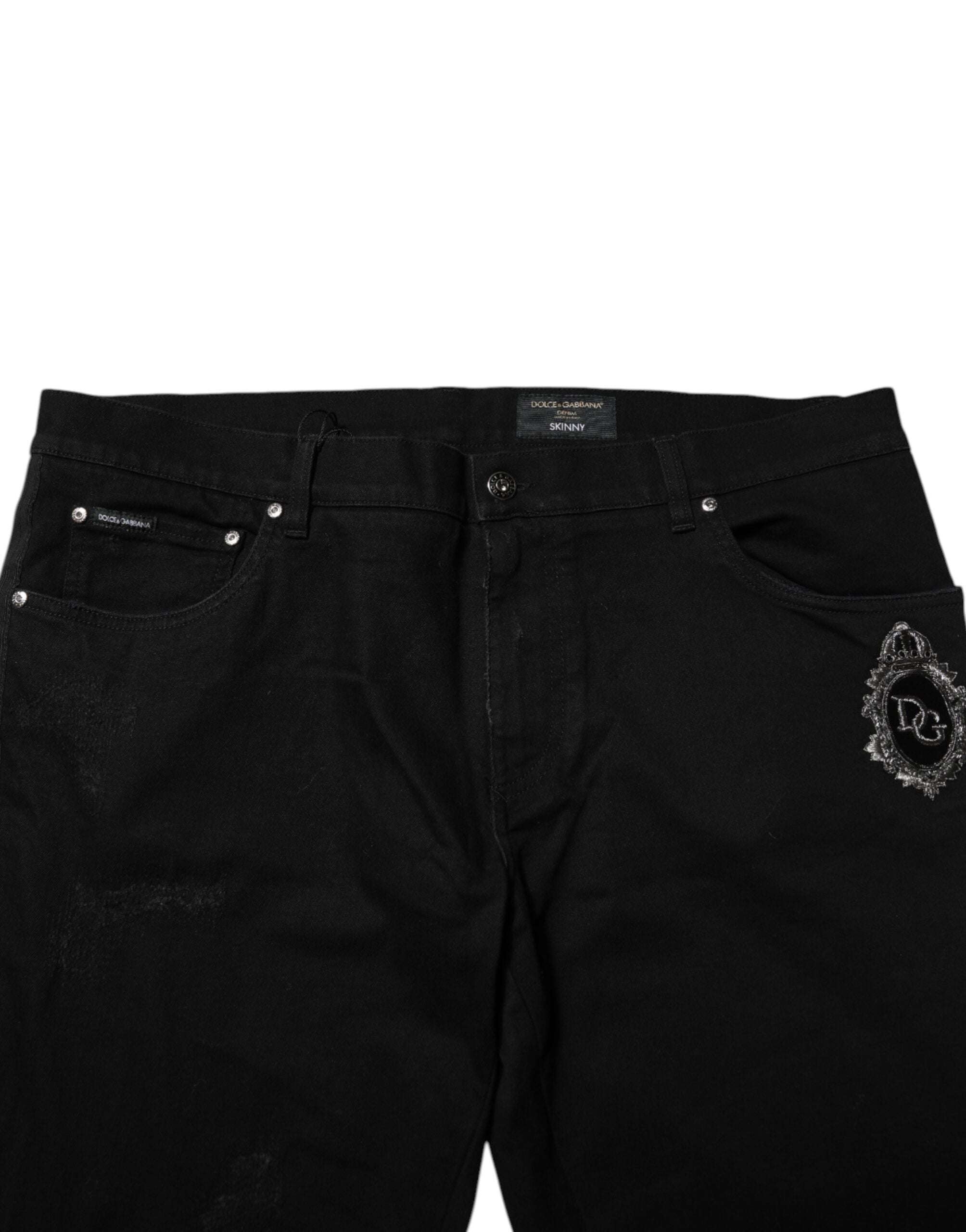 Black Cotton Skinny Men Denim Jeans