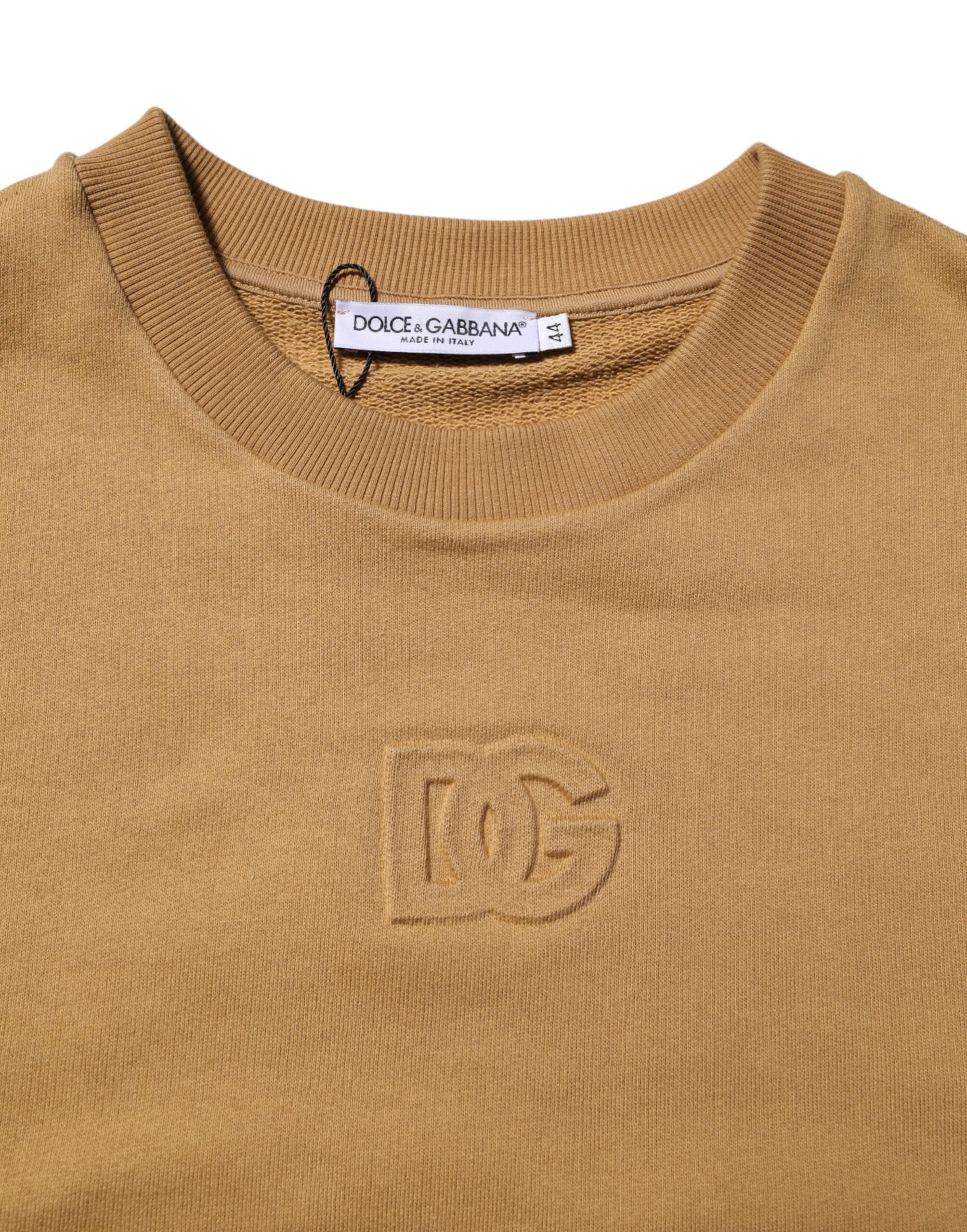 Mustard Cotton DG Embossed Pullover Sweater