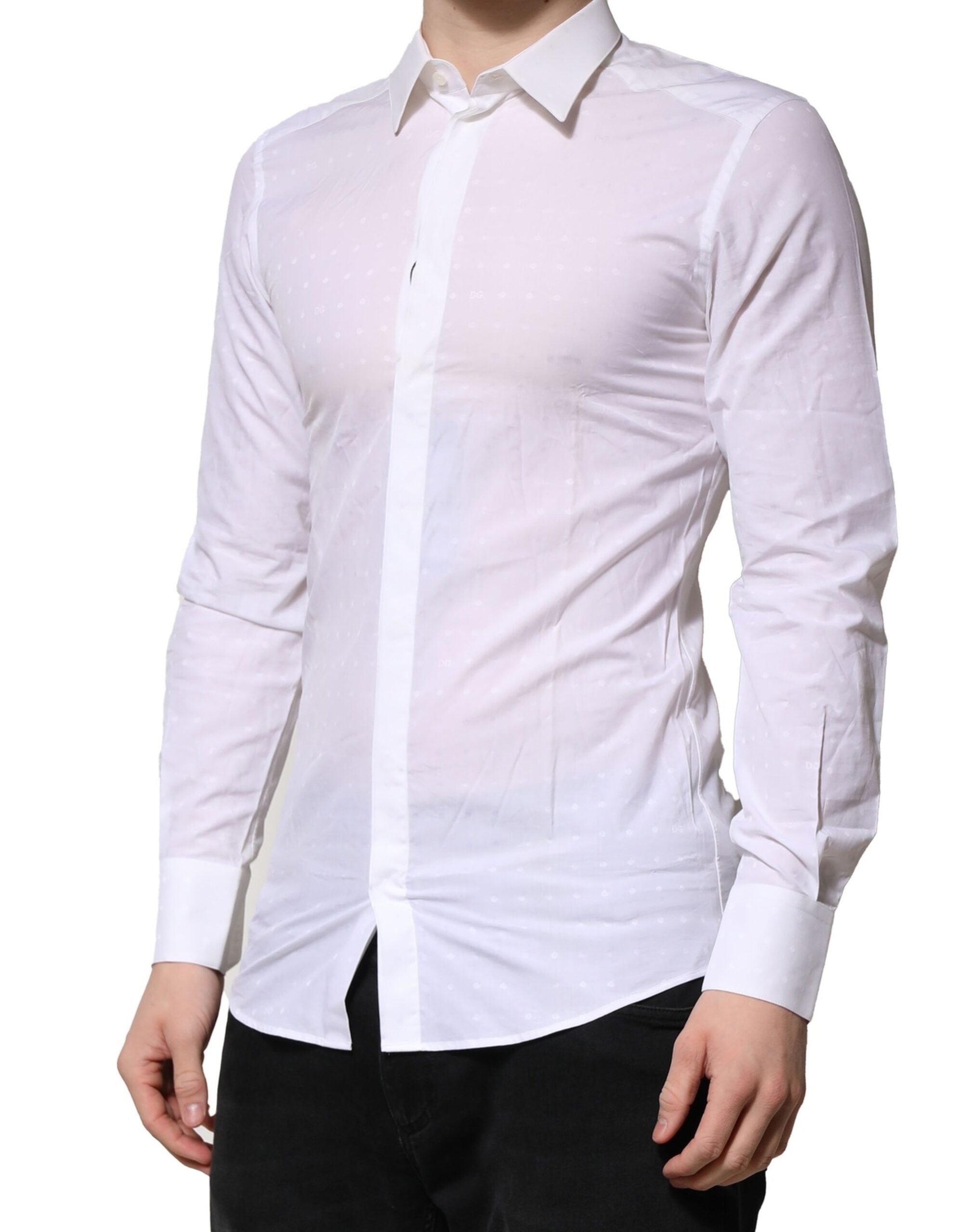 White Cotton GOLD Dress Formal Shirt