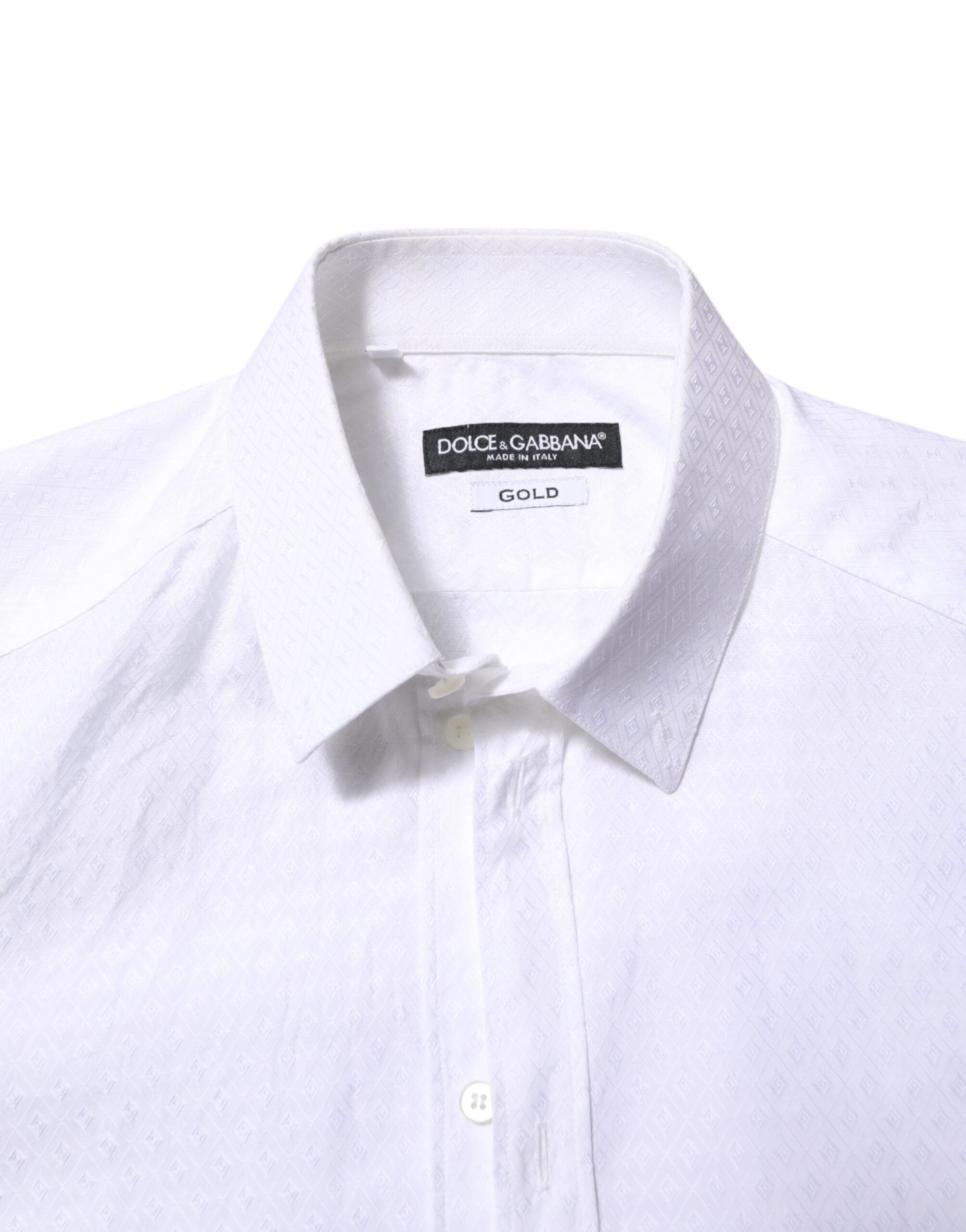White Cotton GOLD Long Sleeves Formal Shirt