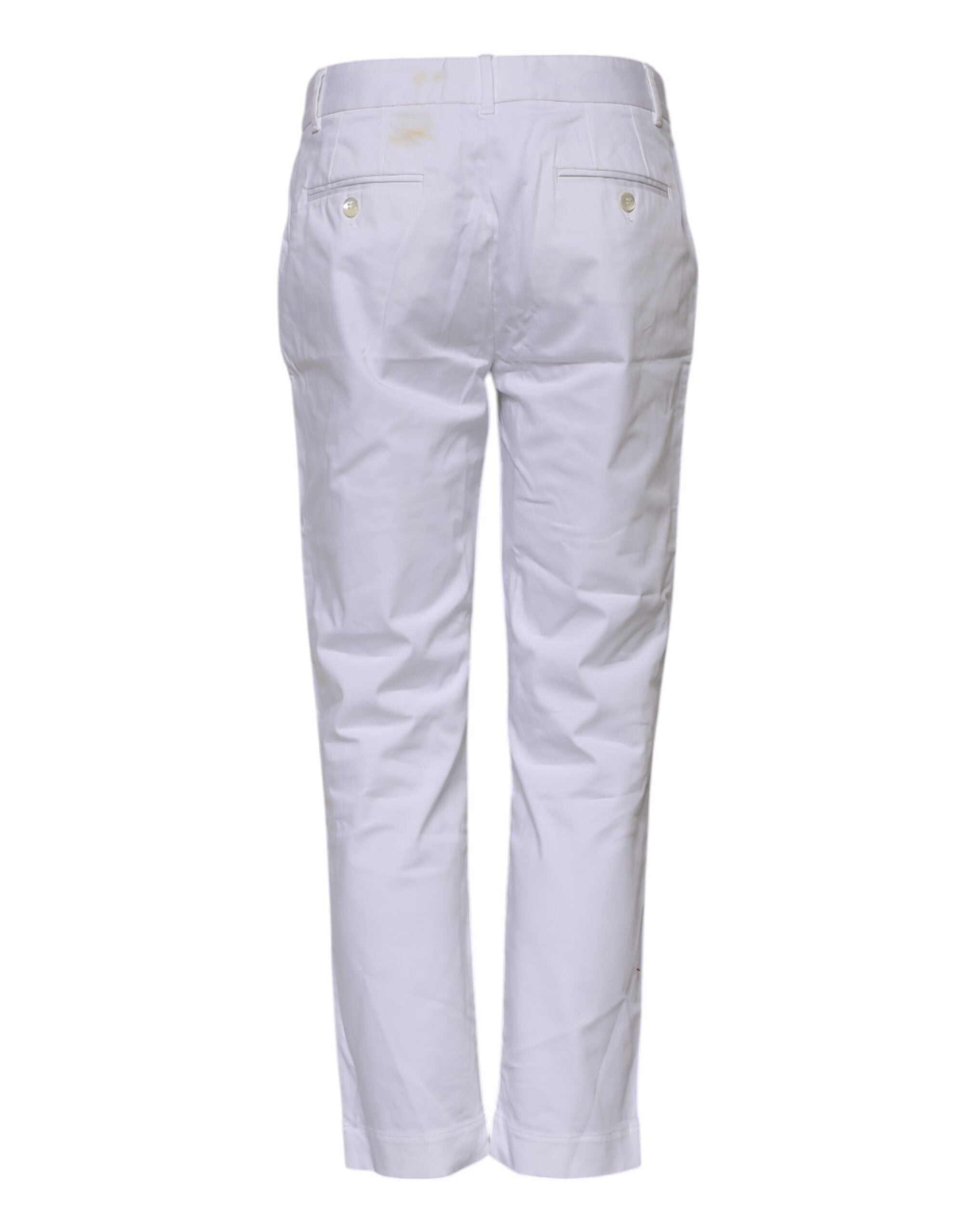 White Cotton Stretch Mid Waist Jeans