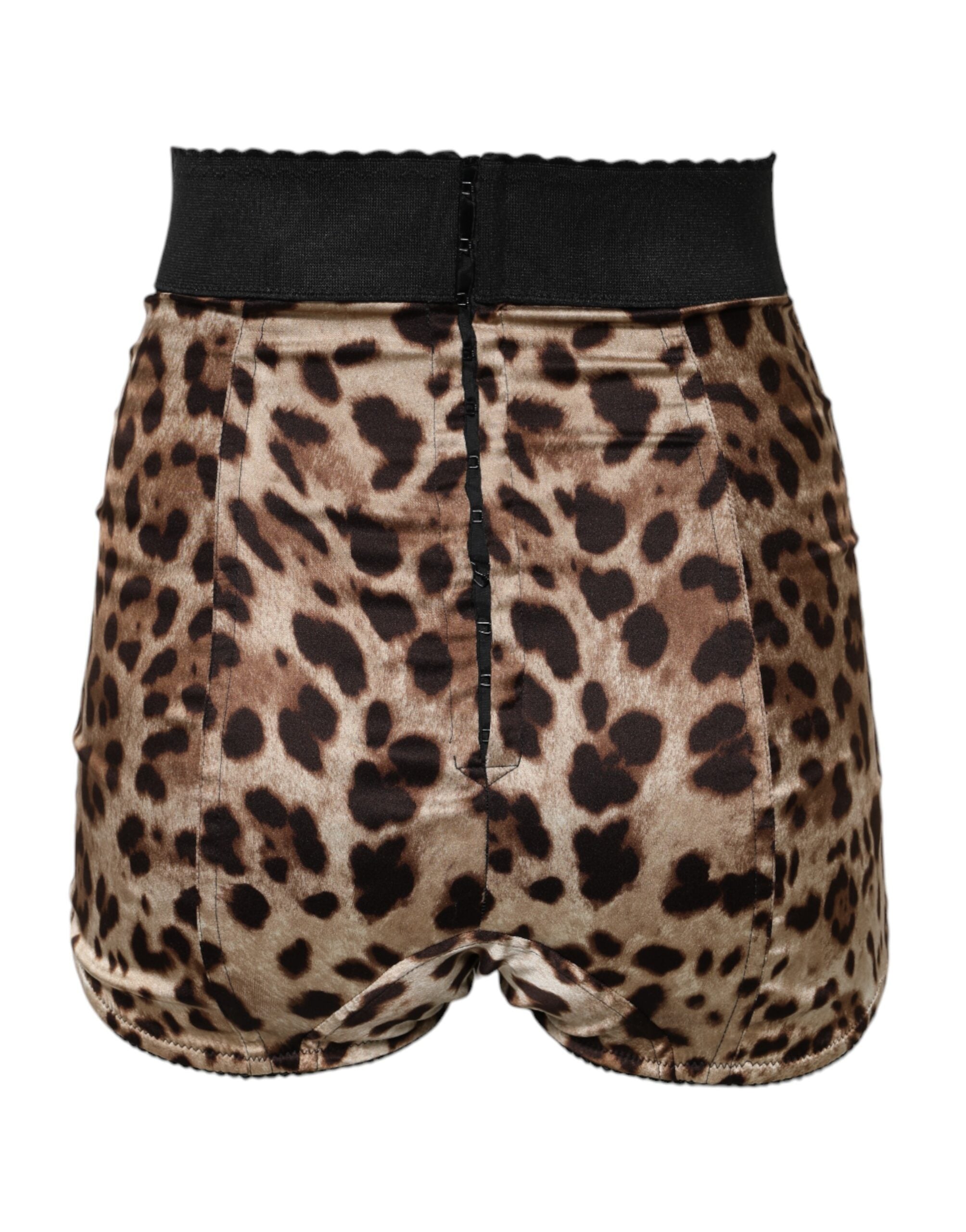 Brown Leopard High Waist Hot Pants Shorts