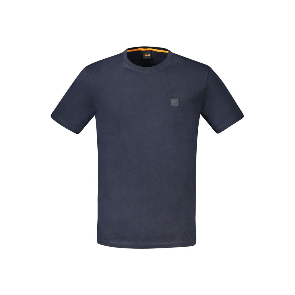 Blue Cotton Men T-Shirt