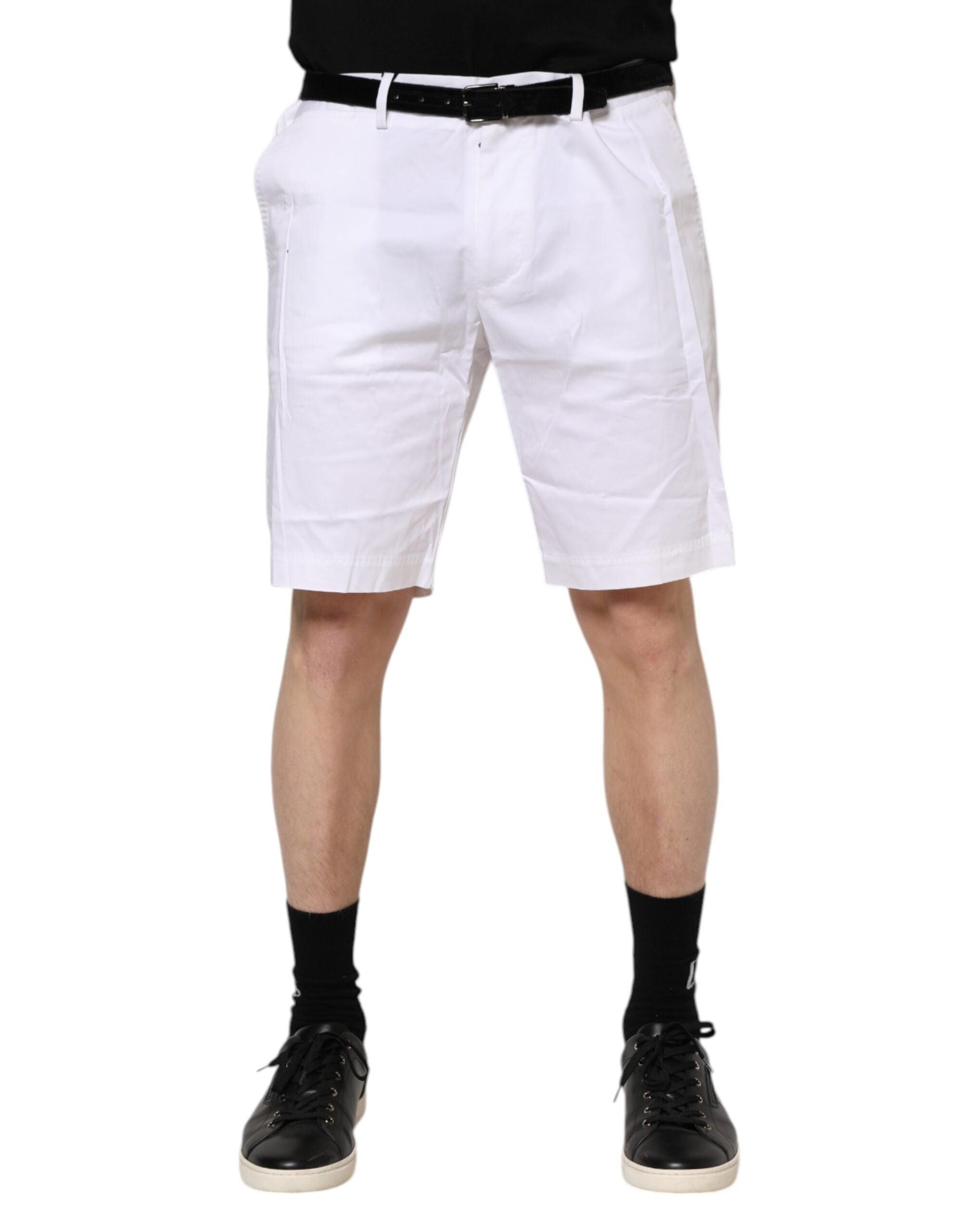 White Chinos Cotton Stretch Casual Shorts