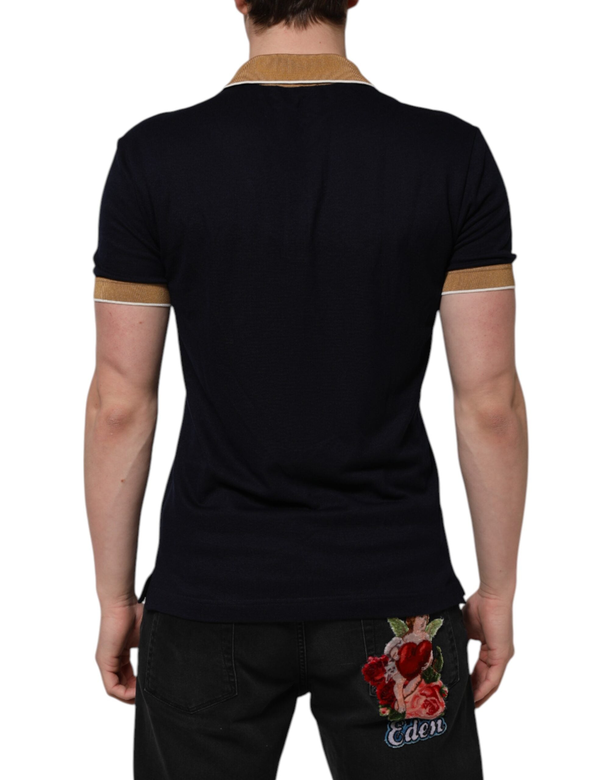 Black Cashmere Crown Logo Men Polo T-shirt