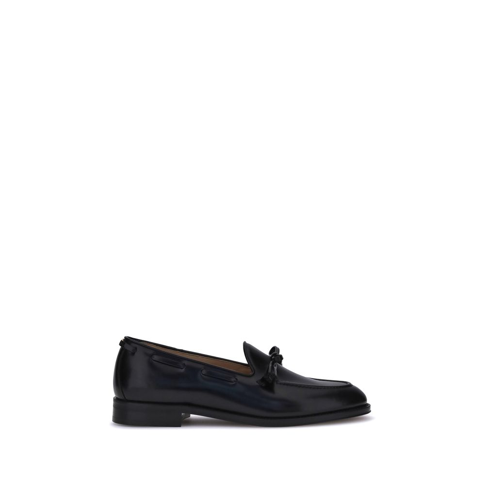 Black Calf Leather Bos Taurus Slip-On Loafers