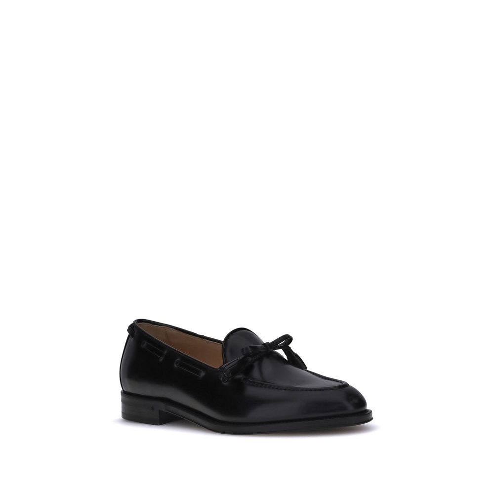 Black Calf Leather Bos Taurus Slip-On Loafers