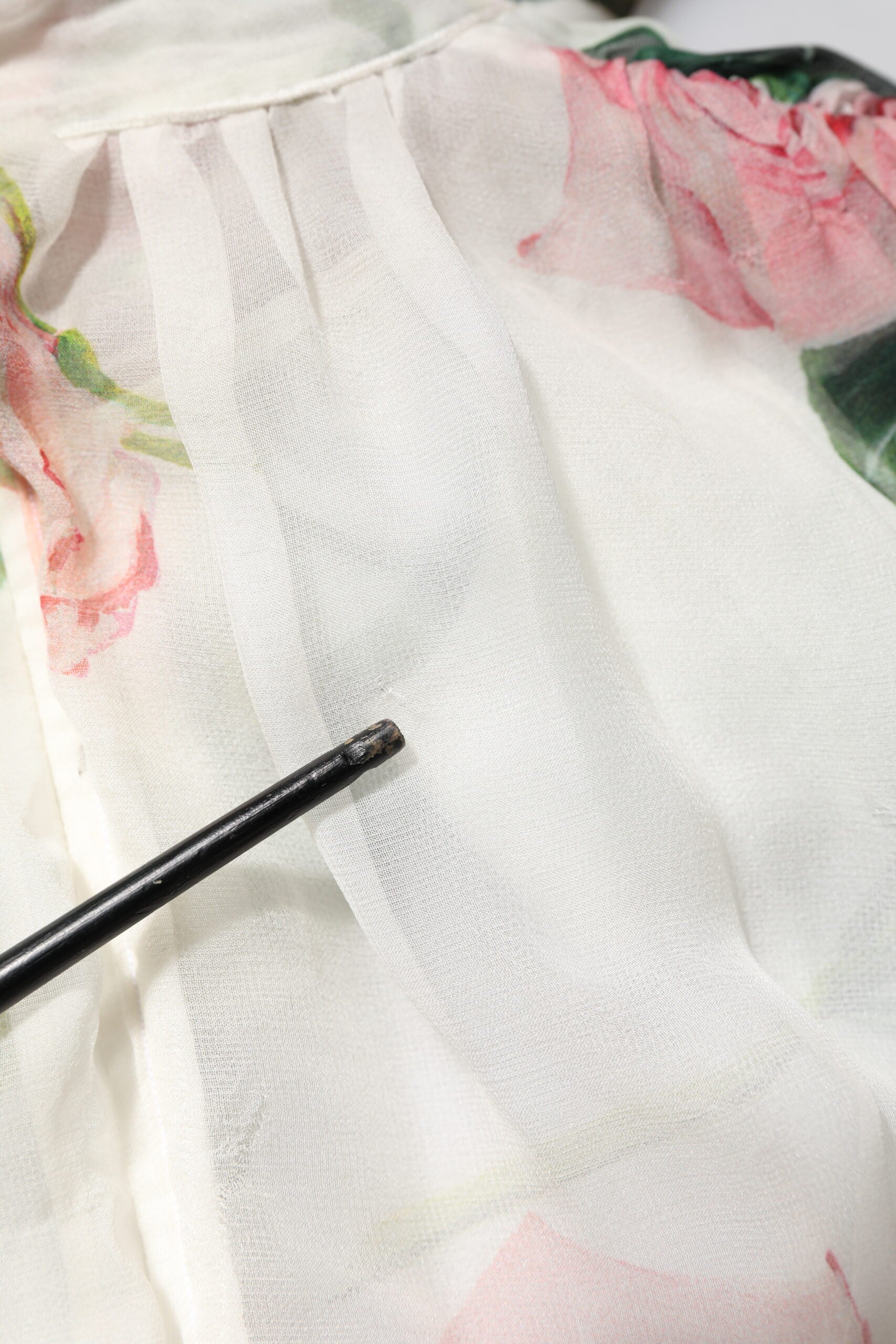 White Floral Roses Silk Maxi Long Gown Dress