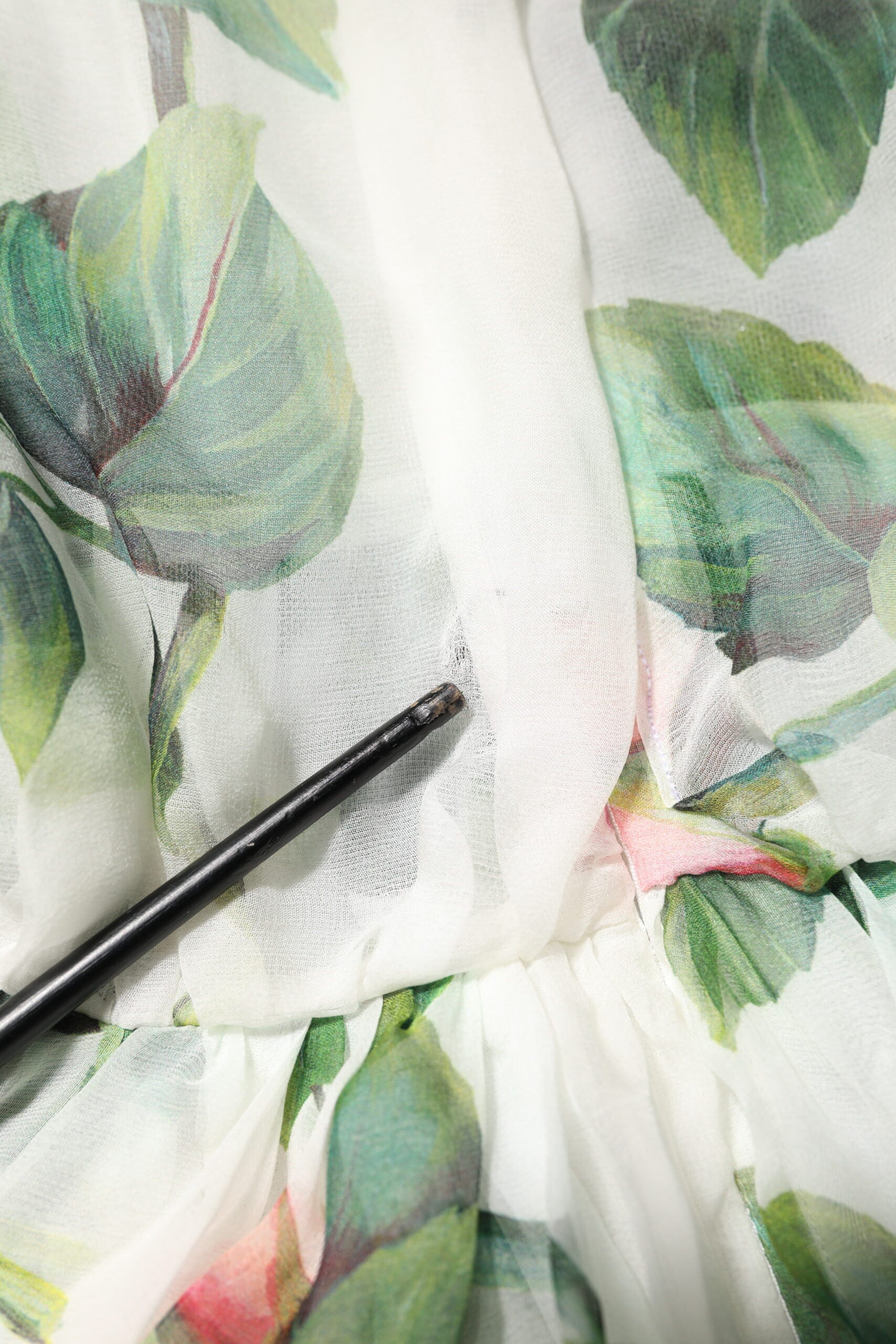 White Floral Roses Silk Maxi Long Gown Dress