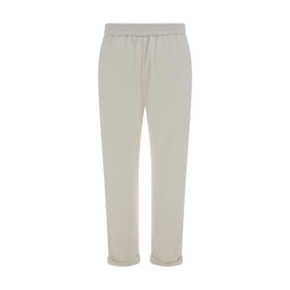 White Cotton Casual Pants
