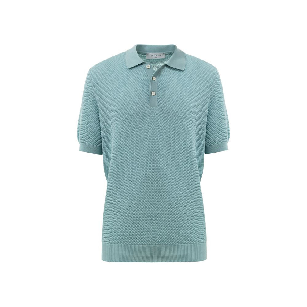 Blue Cotton Polo Shirt