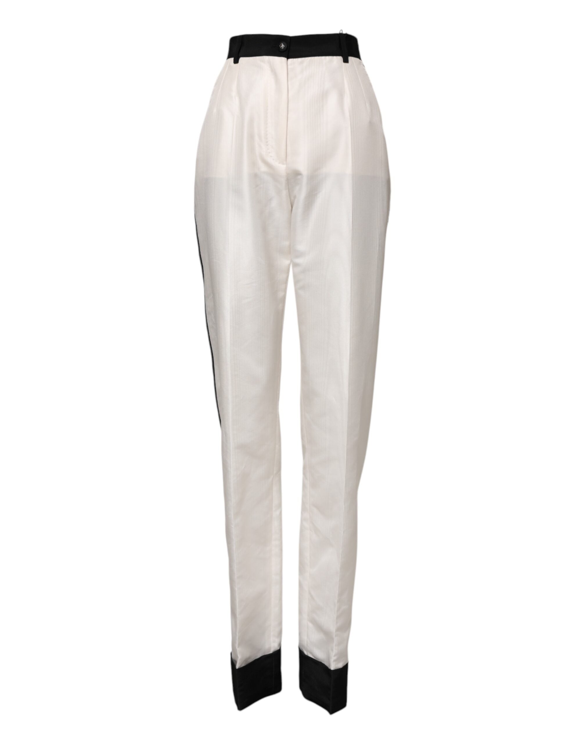 White High Waist Straight Dress Trouser Pants