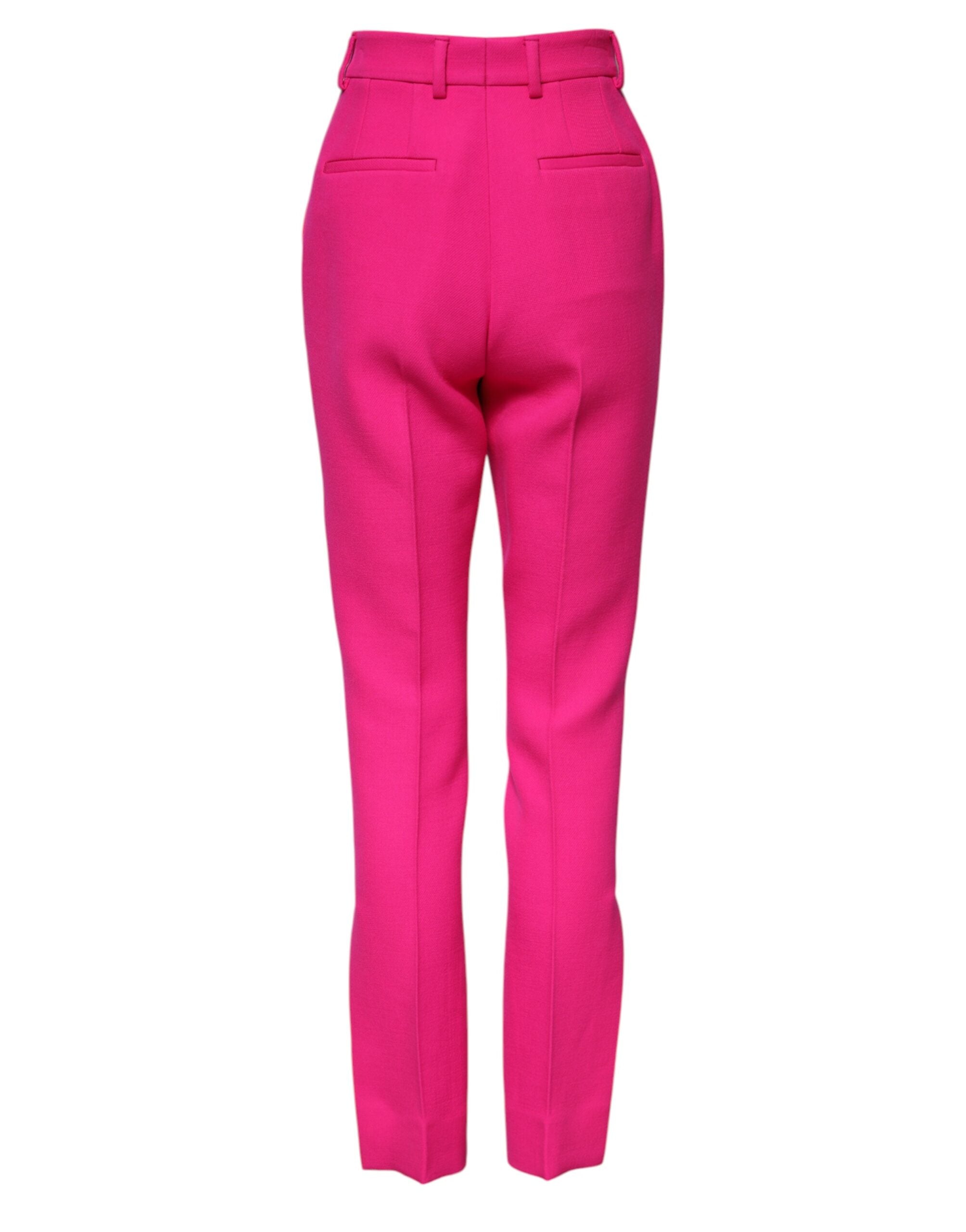 Fuchsia Pink HighWaist Tapered Trouser Pants