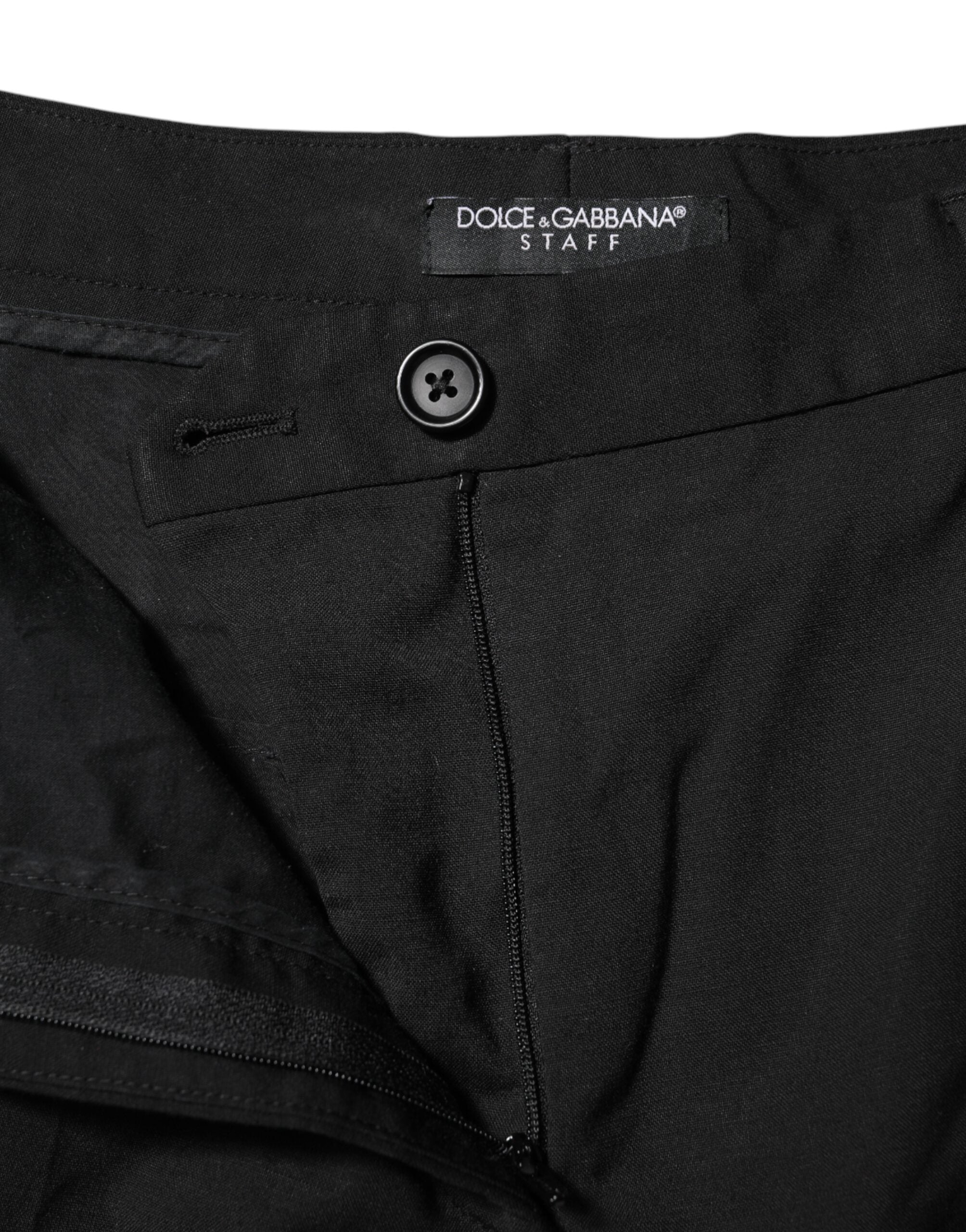 Black STAFF High Waist Tapered Pants