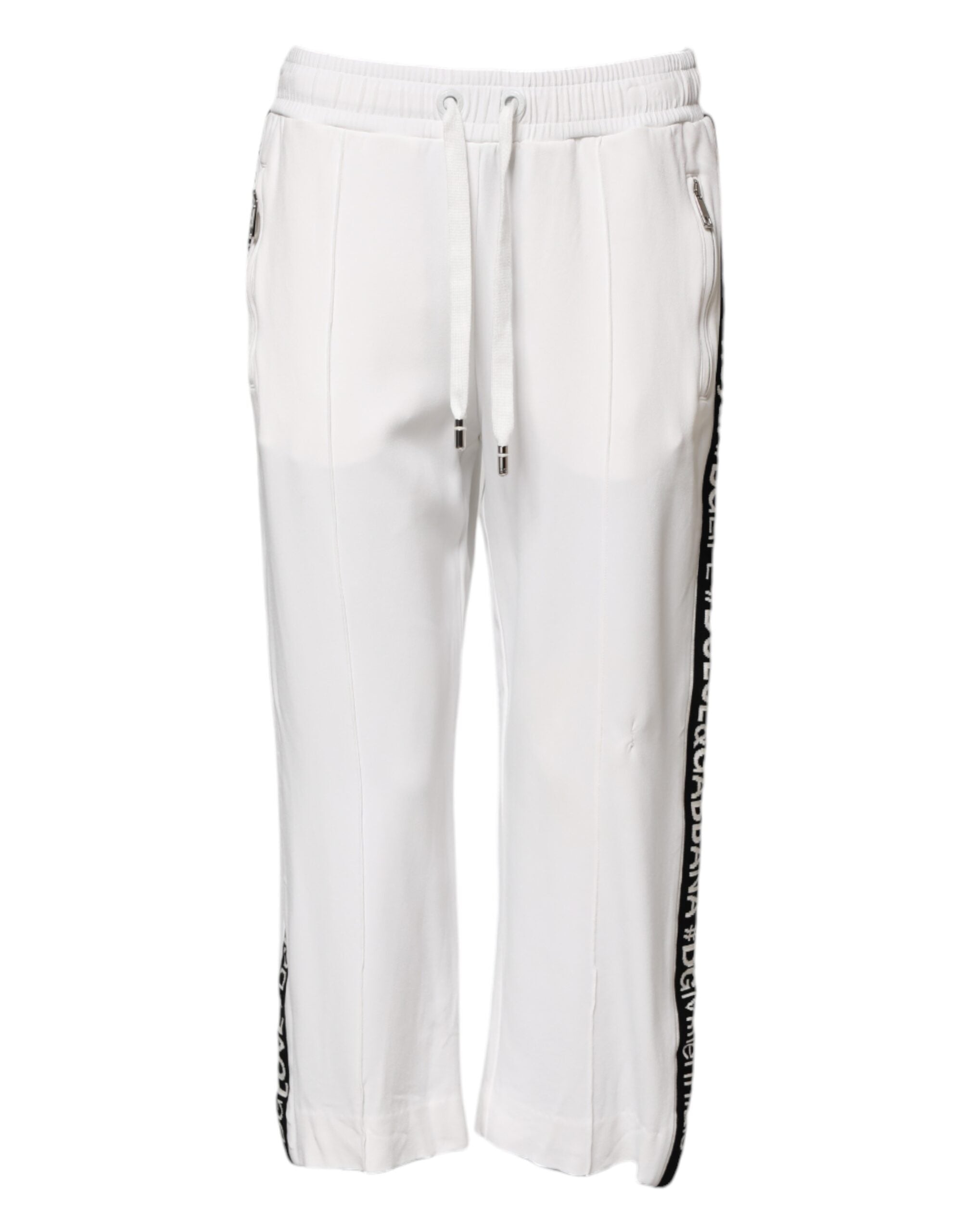 White Viscose Jogger Sweatpants Pants