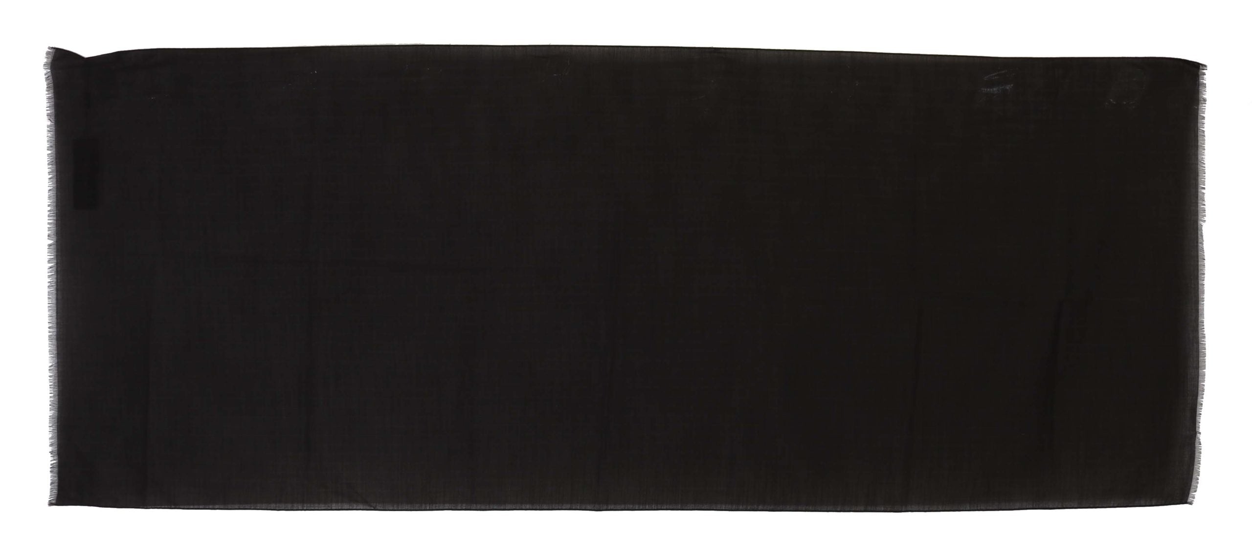 Dark Gray Virgin Wool Striped Pattern Wrap Scarf