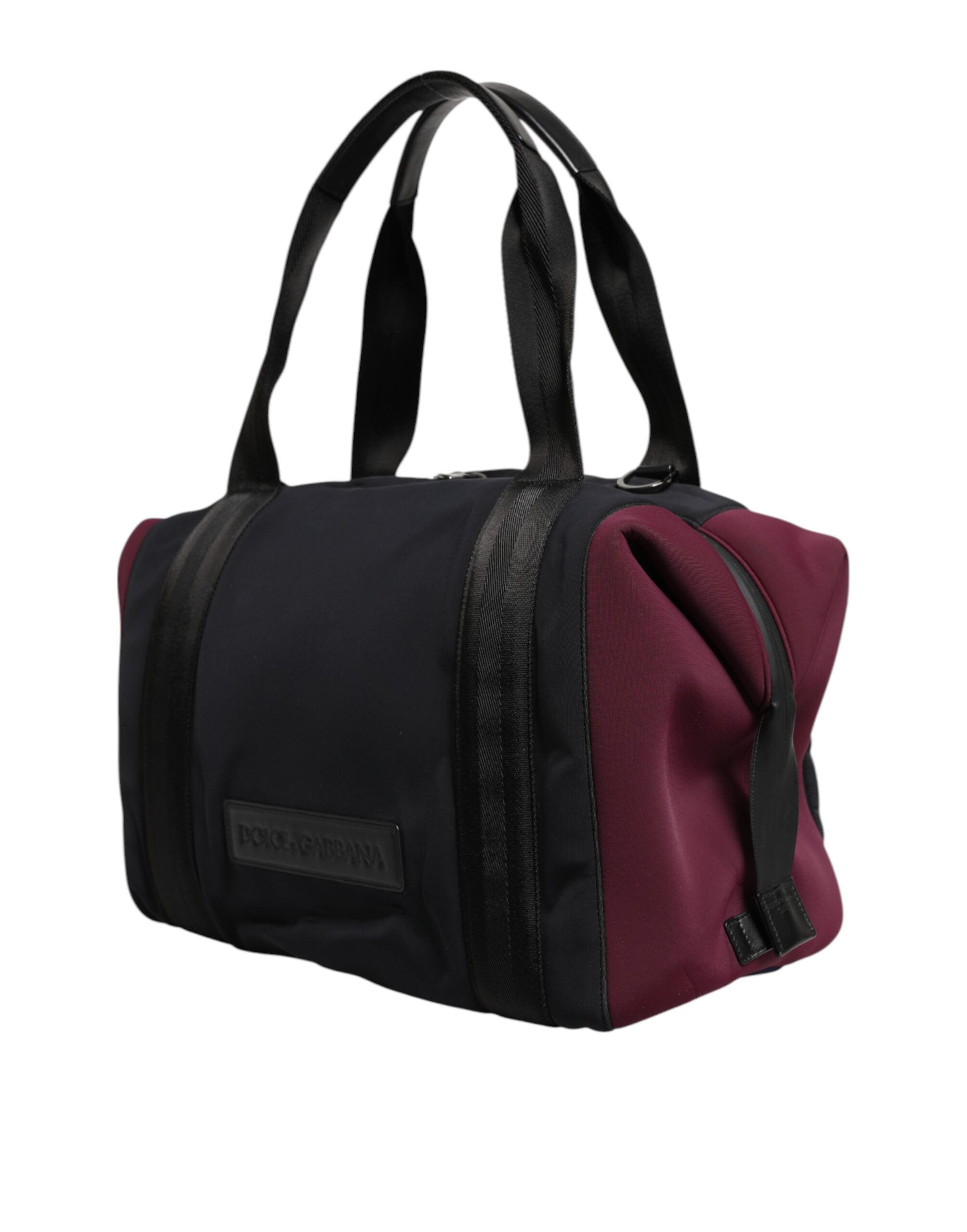 Black Maroon Hand Shoulder Duffel Travel Bag