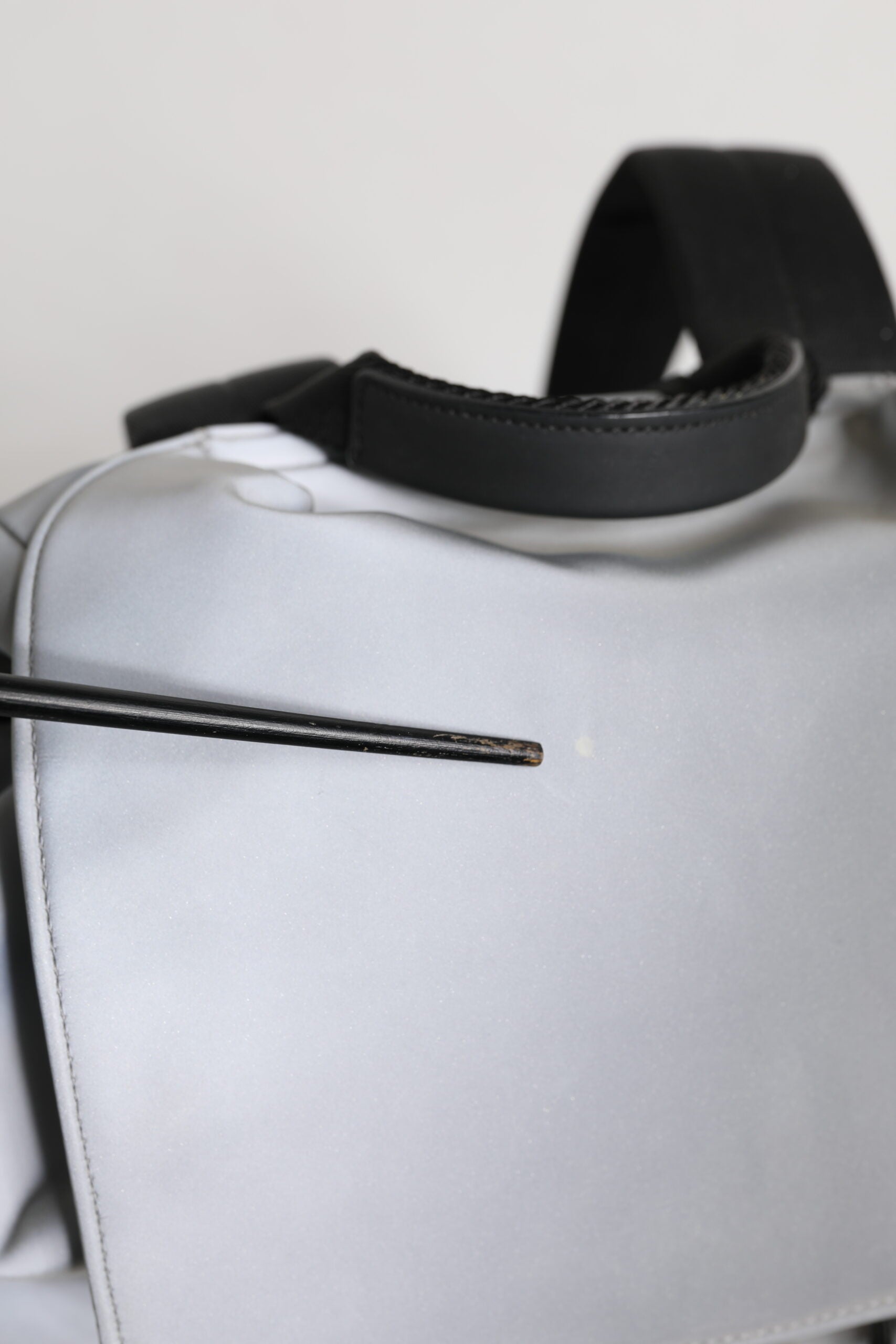 Gray Palermo Reflector Buckles Drawstring Backpack Bag