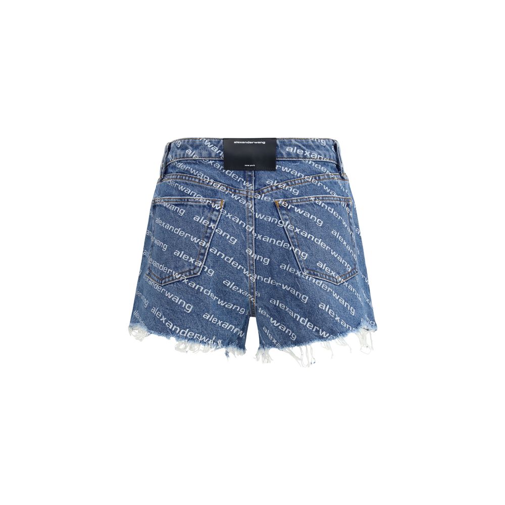 Blue Cotton Bermuda Shorts