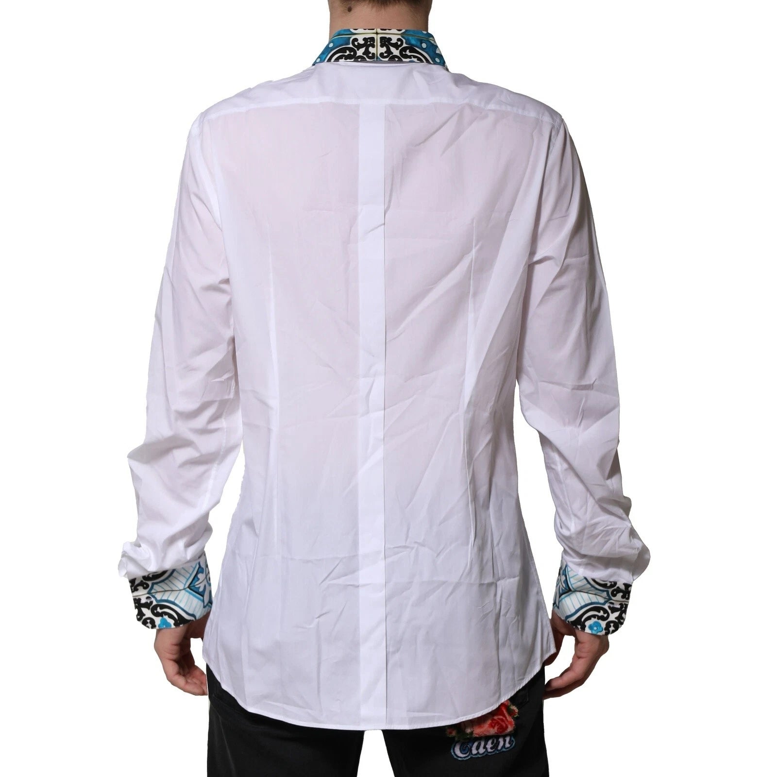 White Majolica Detailing GOLD Dress Shirt