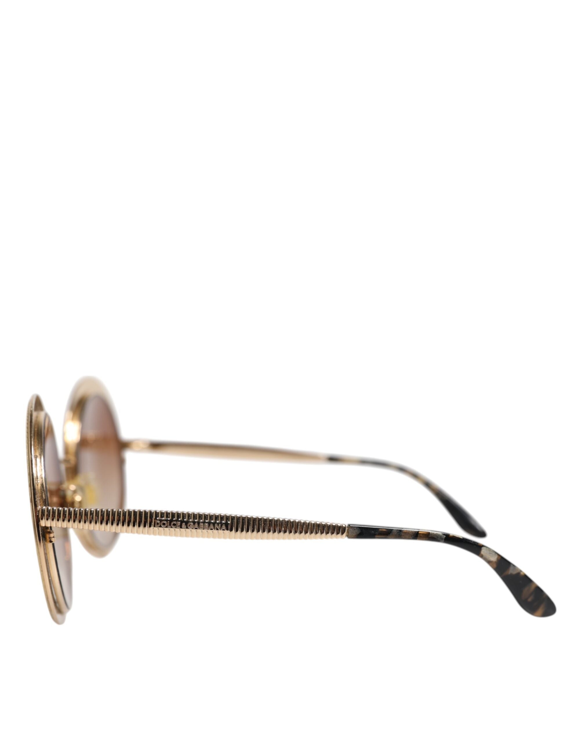 Gold Brown Gradient Round Frame DG2179 Eyewear Sunglasses