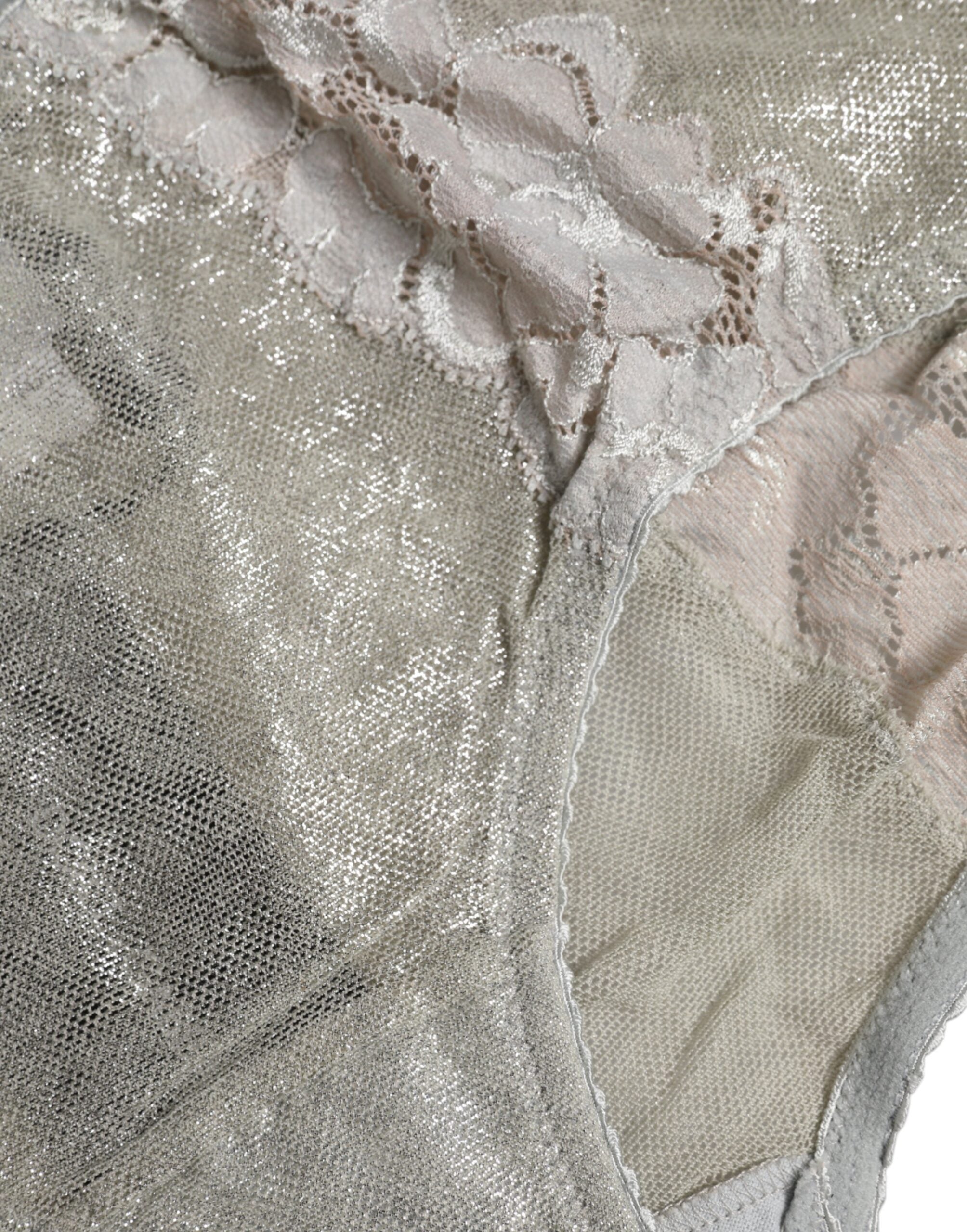 Gray Cotton Floral Lace High Waist Panty Underwear