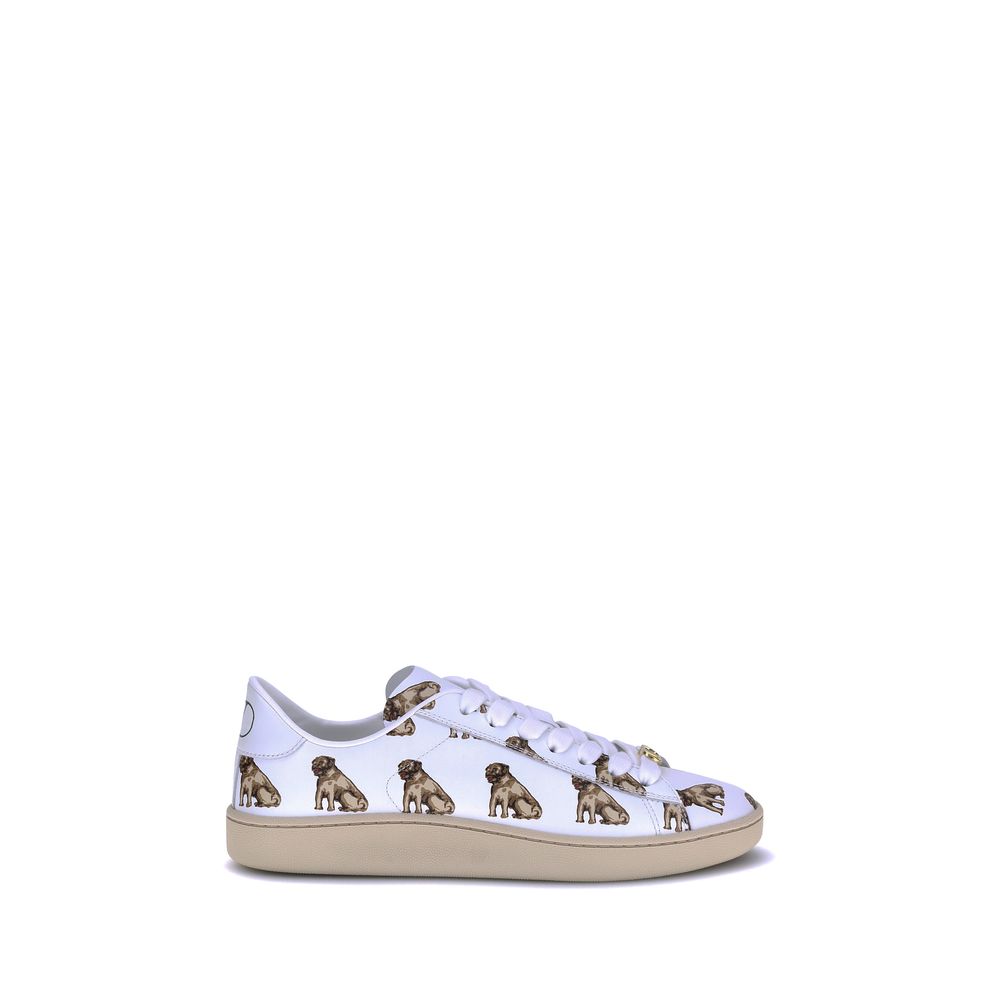 White Calf Leather Bos Taurus Low Top Sneakers
