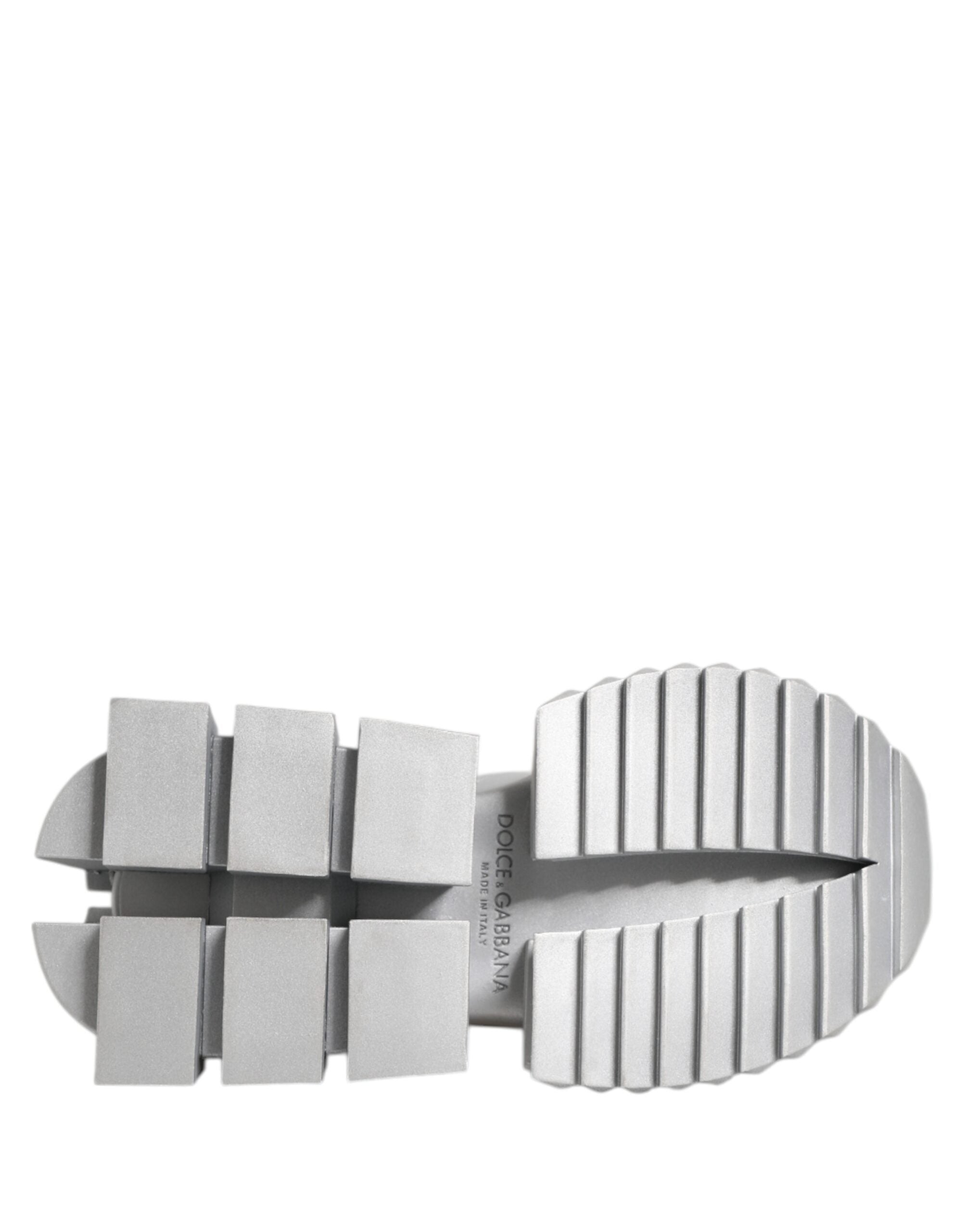 Silver Leather Super Queen Sneakers Shoes