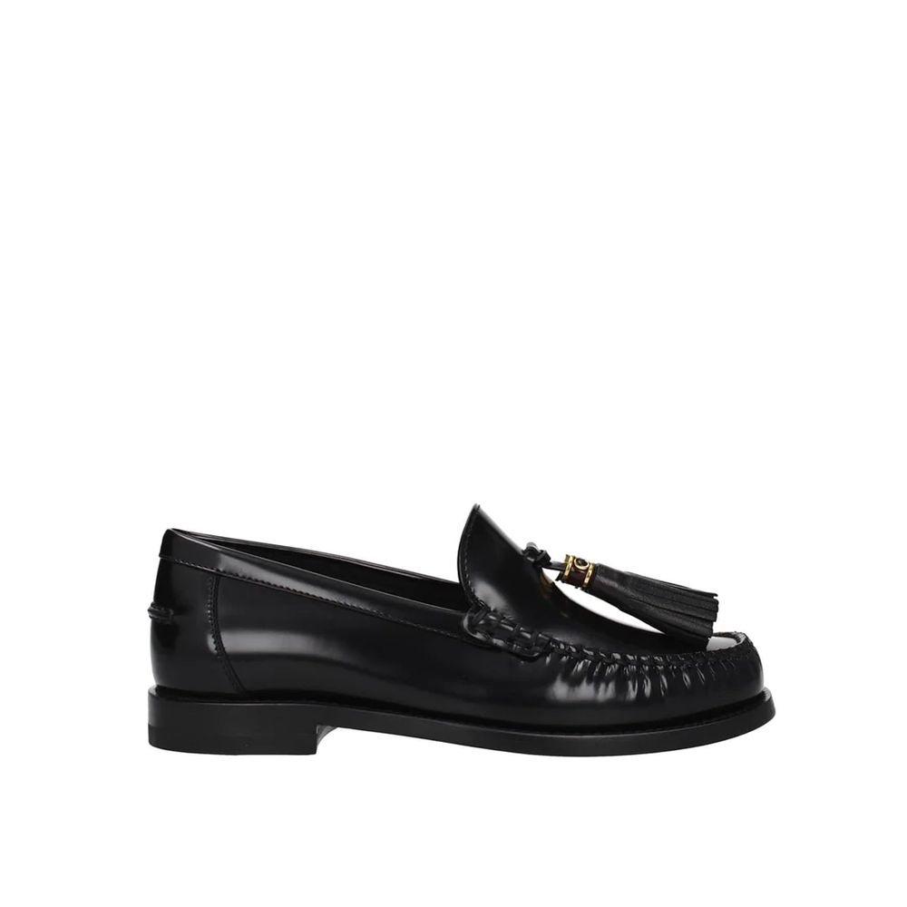 Black Calfskin Slip-On Loafers