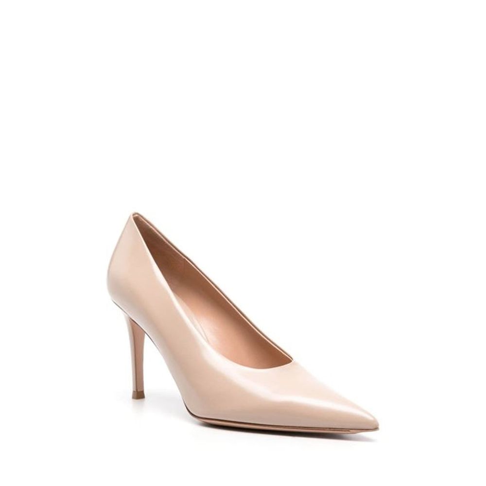 Beige Calfskin High Heel Pumps