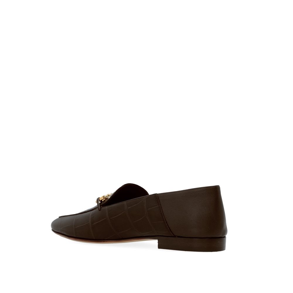 Brown Calfskin Slip-On Loafers
