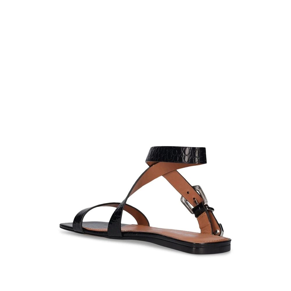 Black Calfskin Sandals
