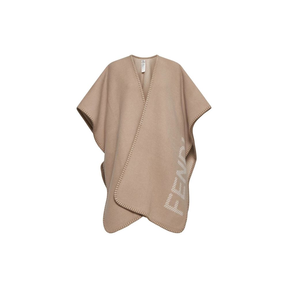 Beige Cashmere Poncho