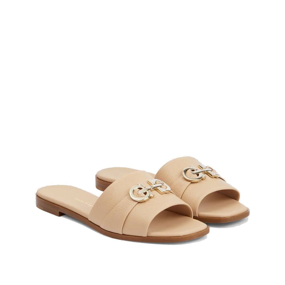 Beige Calfskin Sandals