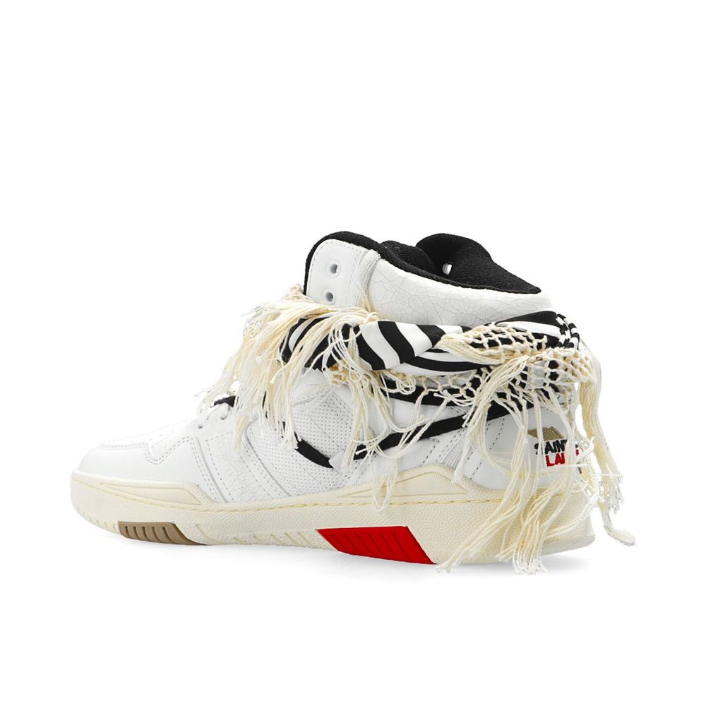White Calfskin High Top Sneakers