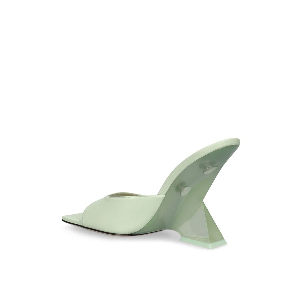 Green Calfskin Platform Sandals