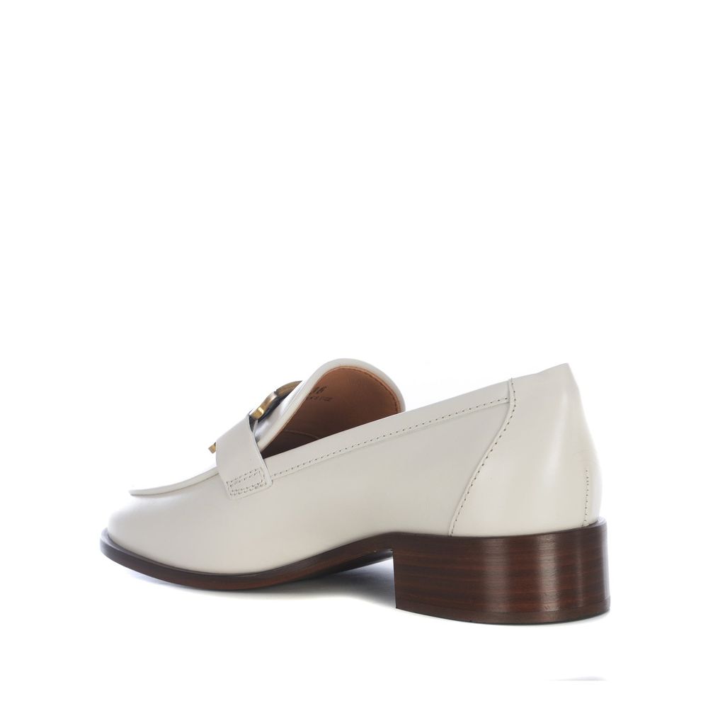 White Calfskin Slip-On Loafers
