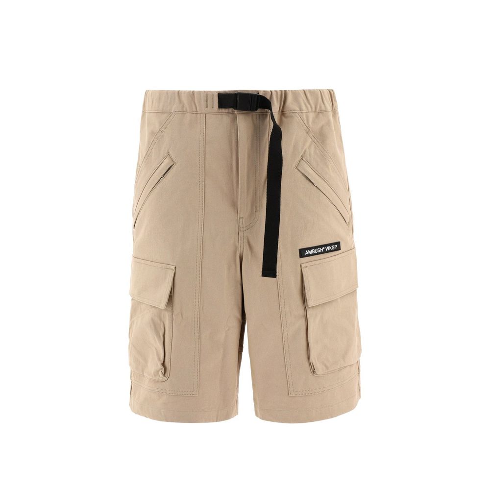 Beige Cotton Bermuda Shorts