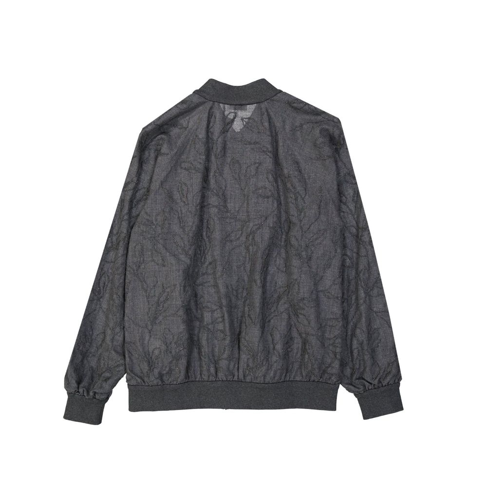 Gray Virgin Wool Bomber